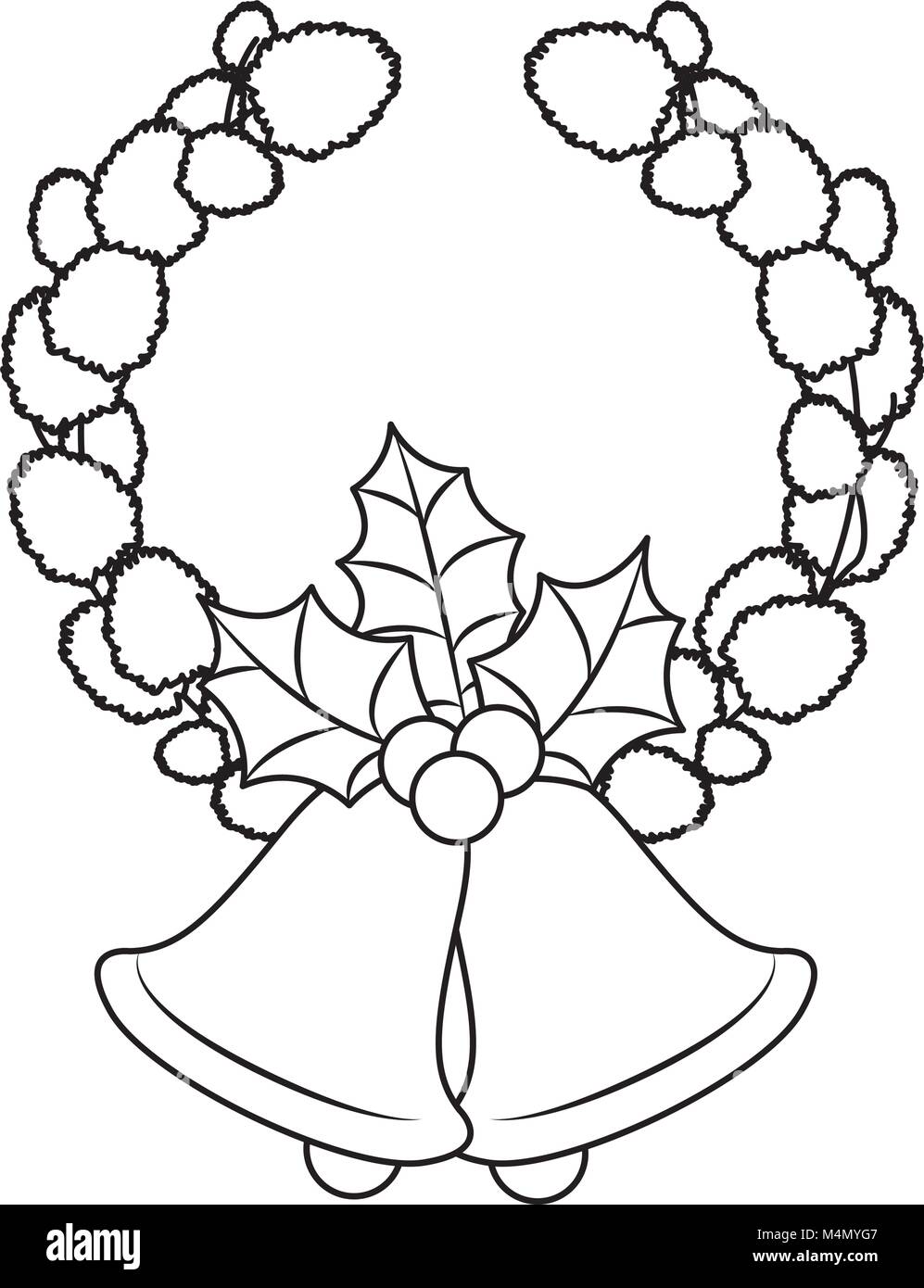 Weihnachten Krone Kranz mit Bell Stock Vektor