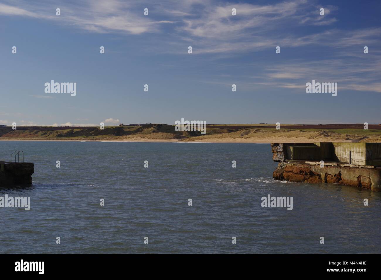Port Erroll, viktorianischen Angeln und Freizeit Hafen, an einem sonnigen Wintertag. Cruden Bay, Aberdeenshire, Nordostschottland, UK. Stockfoto