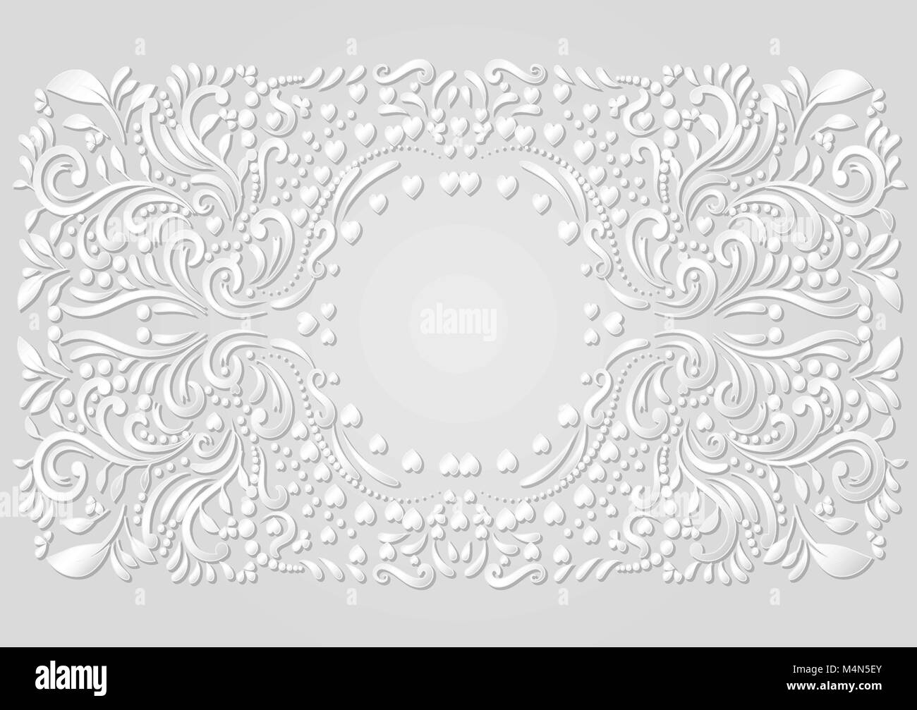 White Paper Art Style von Vector Vintage Dekorationen Elemente. Blüht kalligraphische Ornamente und Frames. Retro Style Design Kollektion Stock Vektor