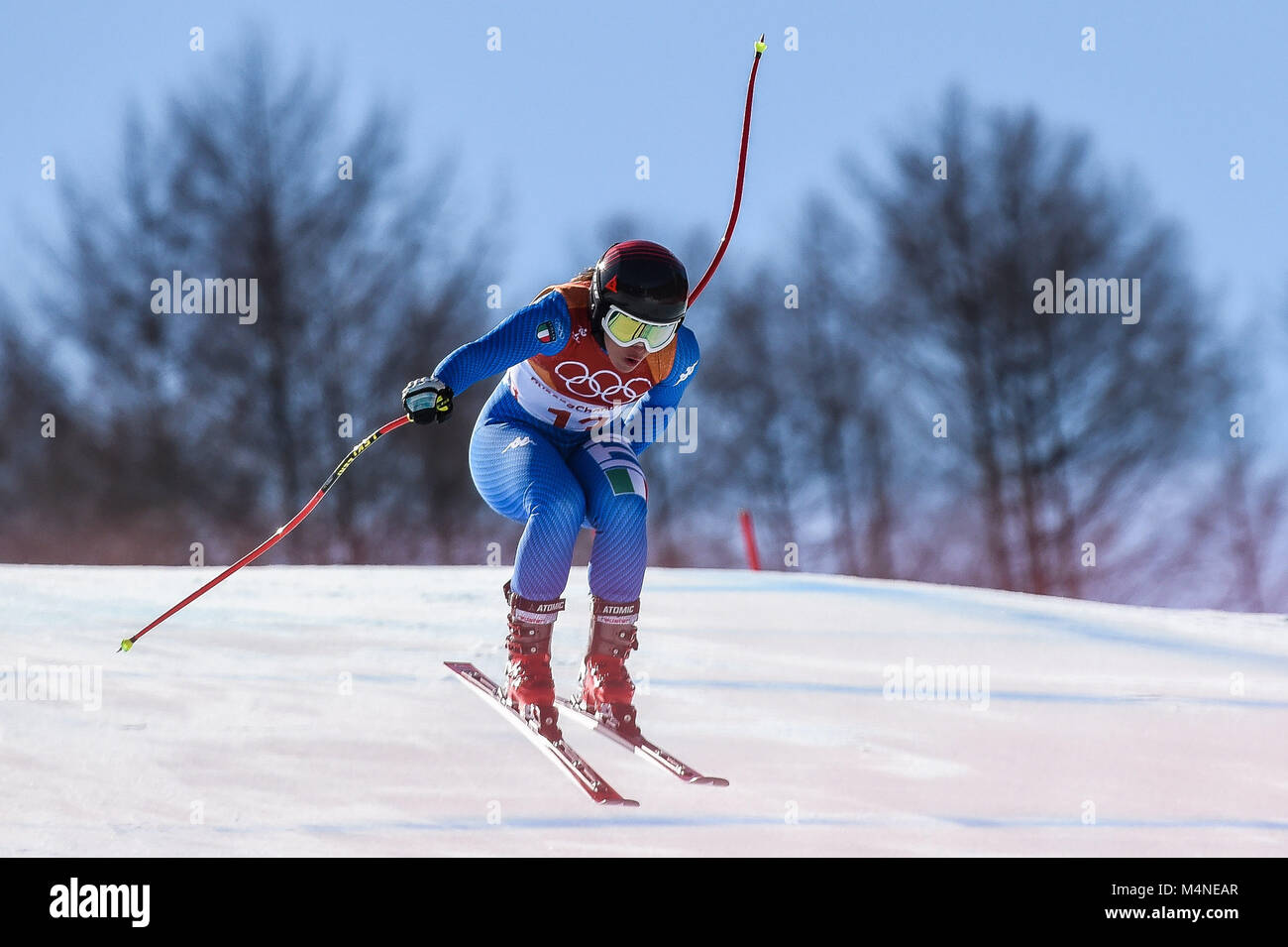 Februar 17, 2018: Sofia Goggia von Italien konkurrieren in der Super-G an Jeongseon Alpine Center, Pyeongchang, Südkorea. Ulrik Pedersen/CSM Stockfoto