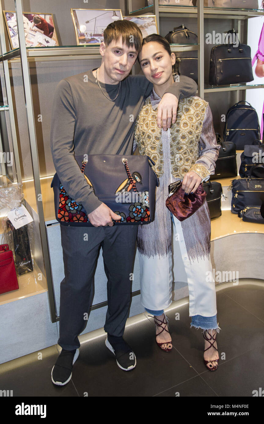 Berlin, Deutschland. 16 Feb, 2018. Kilian Kerner und Gizem Emre beim Samsonite & Kilian Kerner Kater-Imbiss auf der Berlinale 2018/68. Internationalen Filmfestspiele Berlin. Berlin, 16.02.2018 | Verwendung der weltweiten Kredit: dpa/Alamy leben Nachrichten Stockfoto