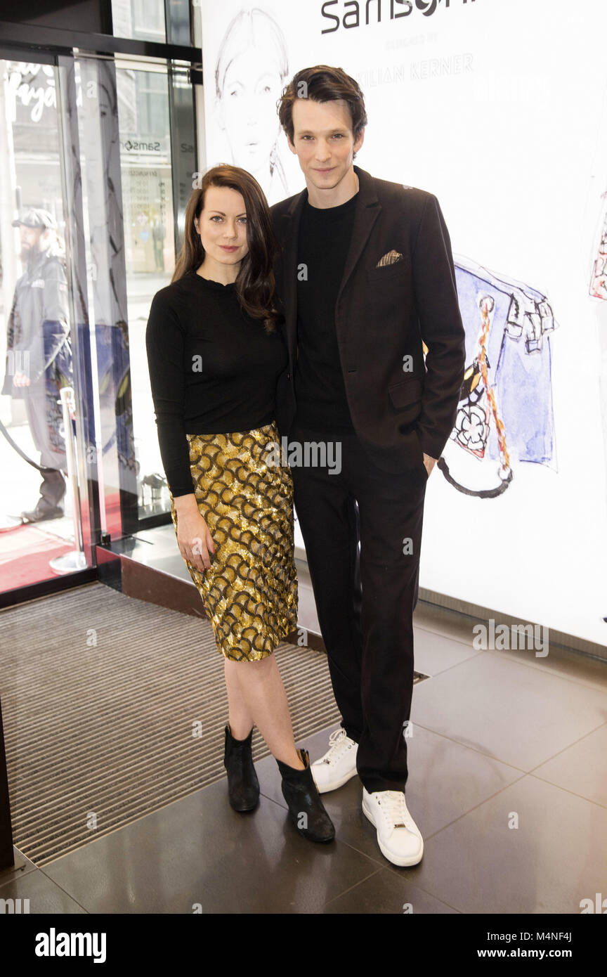 Berlin, Deutschland. 16 Feb, 2018. Alice Dwyer und Sabin Tambrea beim Samsonite & Kilian Kerner Kater-Imbiss auf der Berlinale 2018/68. Internationalen Filmfestspiele Berlin. Berlin, 16.02.2018 | Verwendung der weltweiten Kredit: dpa/Alamy leben Nachrichten Stockfoto