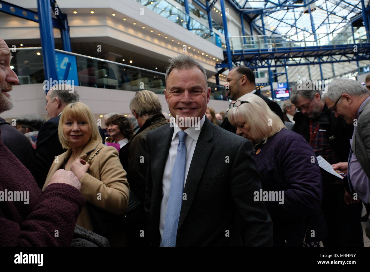 Birmingham, Großbritannien. 17 Feb, 2018. Not-Hauptversammlung ein Misstrauensvotum cofindence in Henry's Bolton Führung zu werfen, Peter Whittle Credit: Londonphotos/Alamy leben Nachrichten Stockfoto