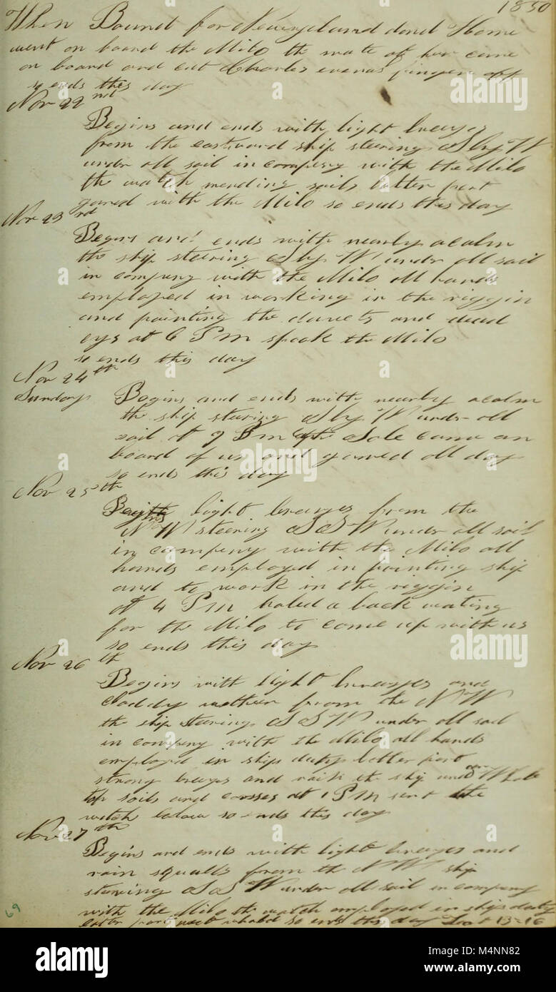 Benjamin Tucker (Schiff), des New Bedford, Mass., von Daniel B. Holz gemeistert, gehalten von Daniel A. Chappell, auf der Reise von 1849 Juli 18-1851 1. Juni (1849) (14594622939) Stockfoto