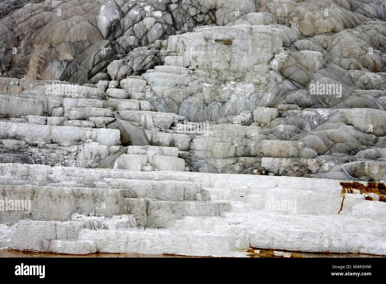 Travertin Terrassen, Mammoth Hot Springs, Yellowstone-Nationalpark Stockfoto