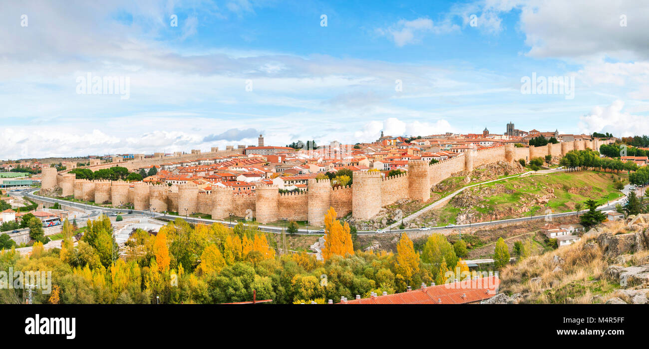 Panorama der historischen Stadt Avila, Castilla y Leon, Spanien Stockfoto