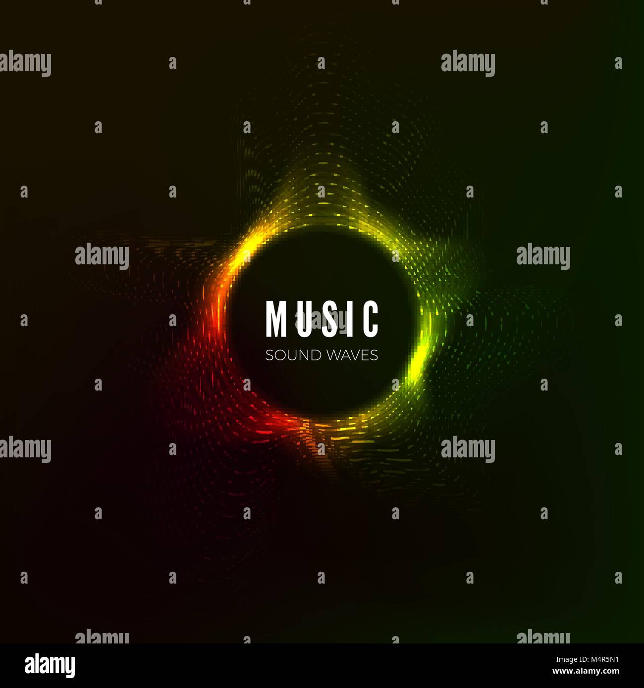 Runder sound wave Visualisierung. Abstrakte Musik Hintergrund. Farbe Struktur audio fließen. Vector Illustration Stock Vektor