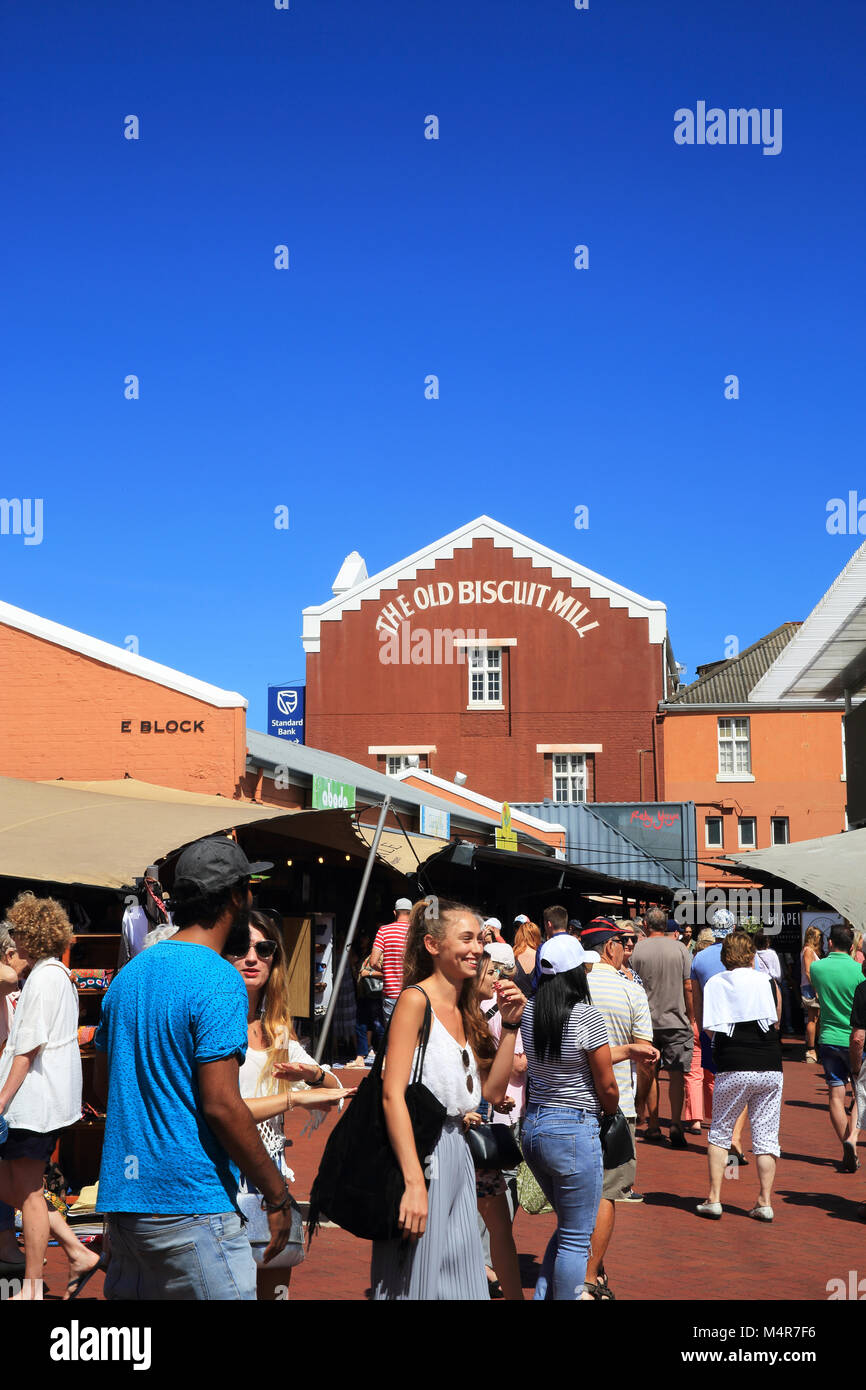 Die alten Keks Mühle, im Herzen des trendigen Woodstock, mit Boutiquen und Märkte in einem einzigartigen Ambiente, in Kapstadt, SA Stockfoto