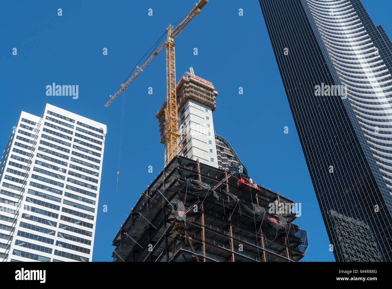 Usa, Washington, Seattle, Gebäude im Bau mit Gebäuden um Sie herum. Stockfoto