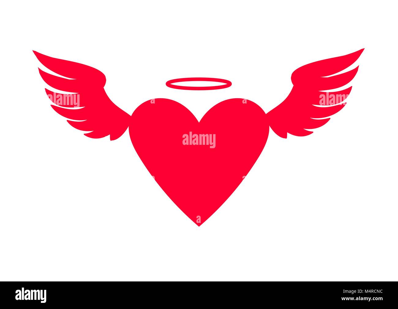 Herz mit Flügeln für Valentinstag. Stock Vektor