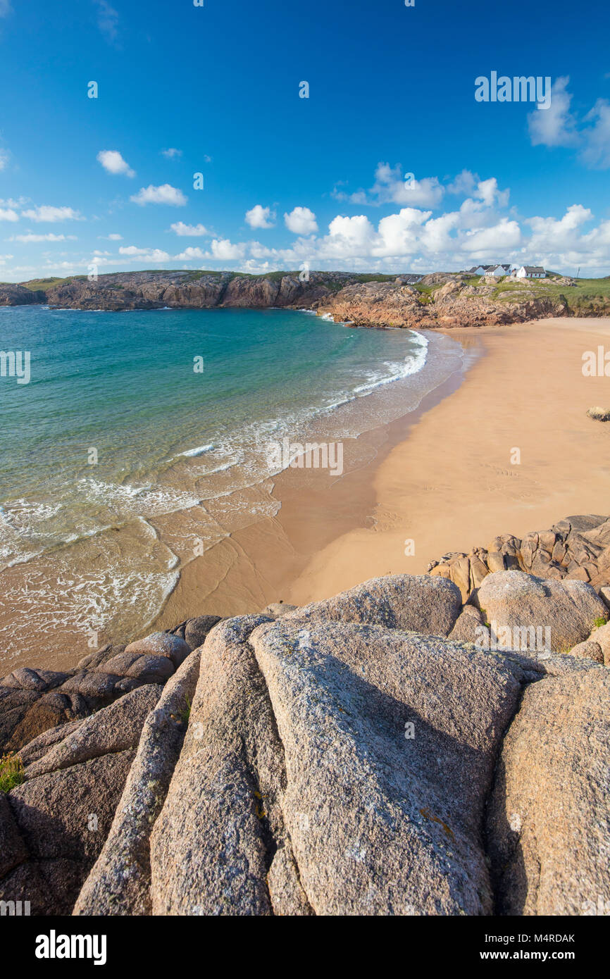 Sandbucht in Traderg Bay, Cruit Island, das Rosses, County Donegal, Irland. Stockfoto
