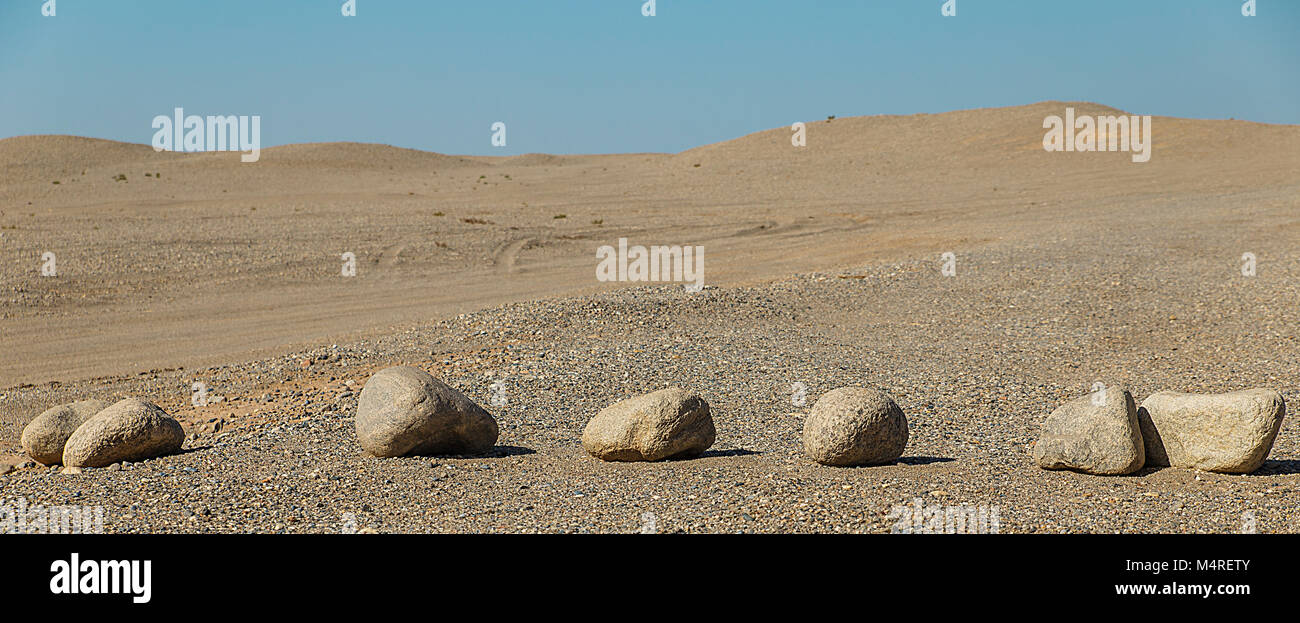 Steine, Miran Ruinen - Taklamakan Stockfoto