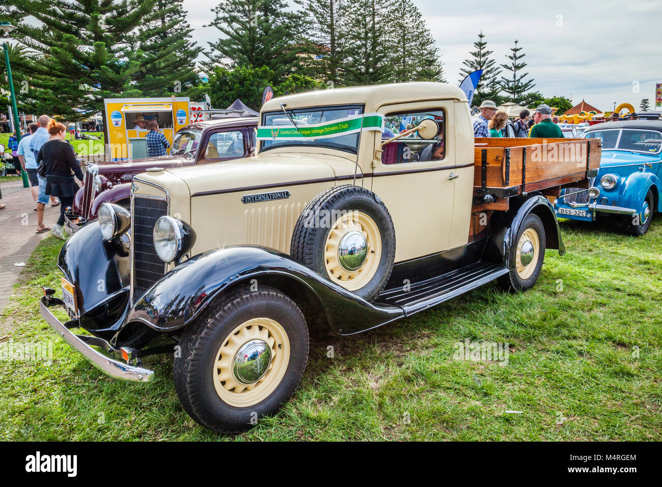 Australien, New South Wales, Central Coast, der Eingang, 1930er Jahre International C-1 Pickup Truck, während der Central Coast historischen Car Club ausgestellt Ihr Stockfoto