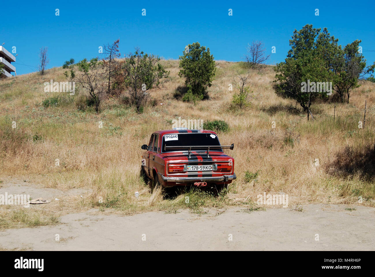 Zhiguli Auto für Verkauf in Perugia, Ukraine geparkt Stockfoto