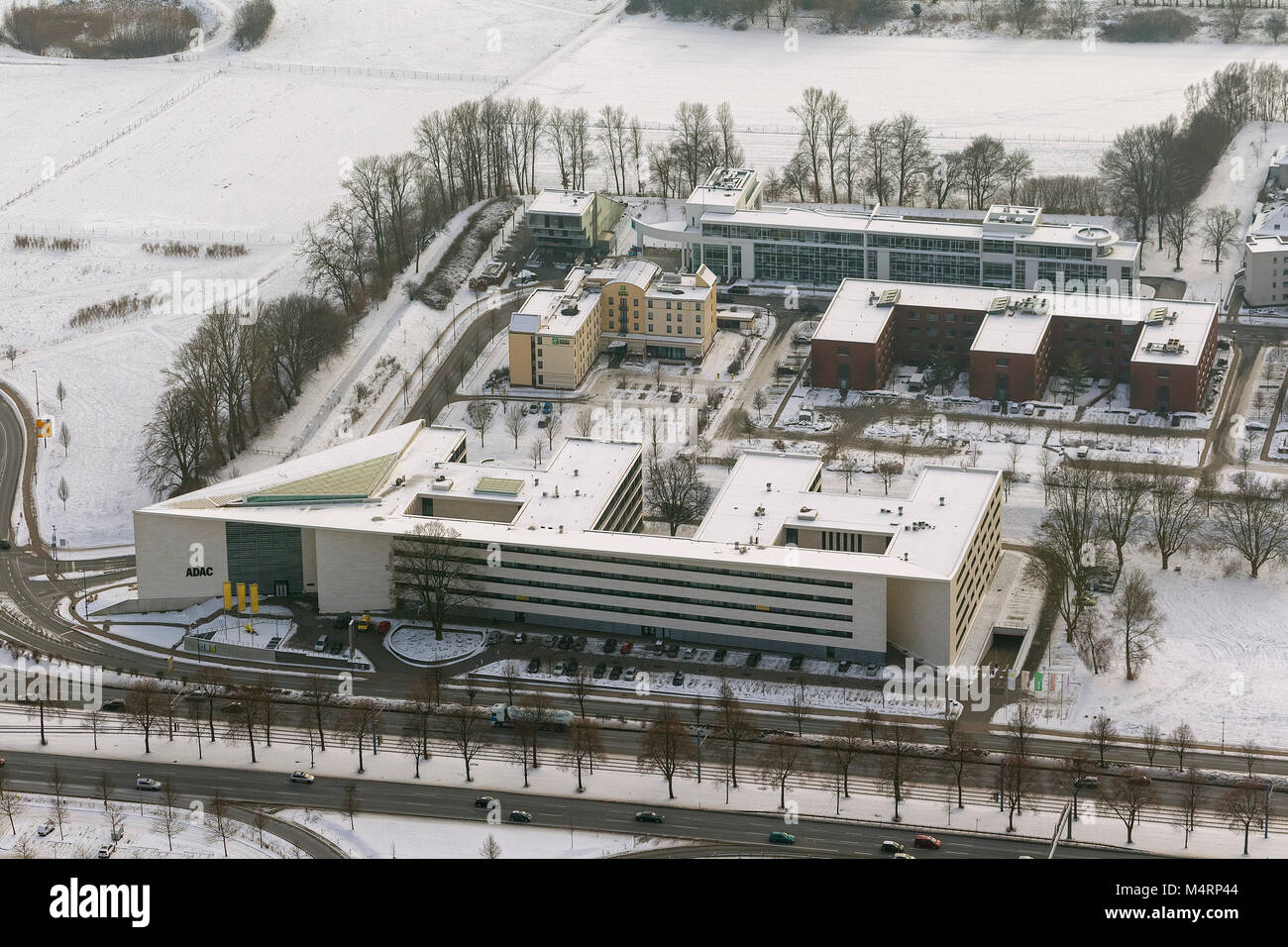 Luftaufnahme, ADAC Westfalen, Automobilclub, Sitz Dortmund, Dortmund, Ruhrgebiet, Nordrhein-Westfalen, Deutschland, Europa, Ruhrgebiet, E Stockfoto