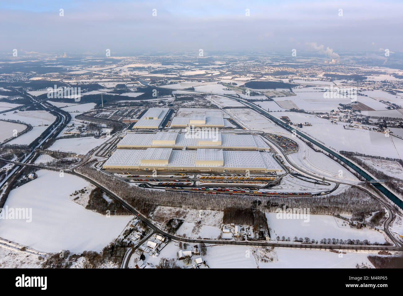 Luftaufnahme, IKEA Lager, IKEA Europa Logistik, Dortmund, Ruhrgebiet, Nordrhein-Westfalen, Deutschland, Europa, Dortmund, Ruhrgebiet, Norden Rhine-Wes Stockfoto