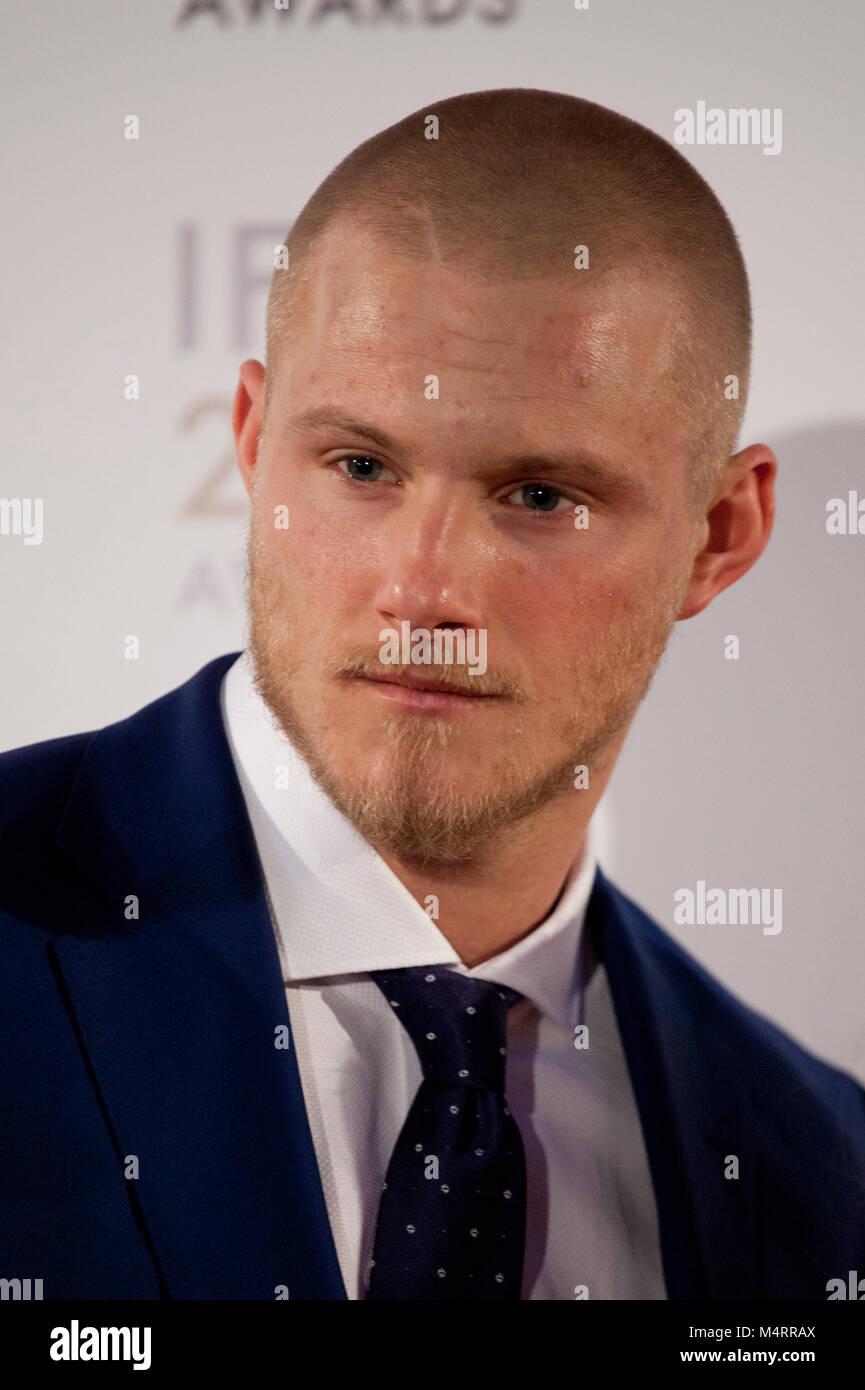 Alexander Ludwig an der IFTA Film and Drama Awards (Die irische Hochschule für Film und Fernsehen) an das Mansion House in Dublin, Irland, Donnerstag, 15. Stockfoto