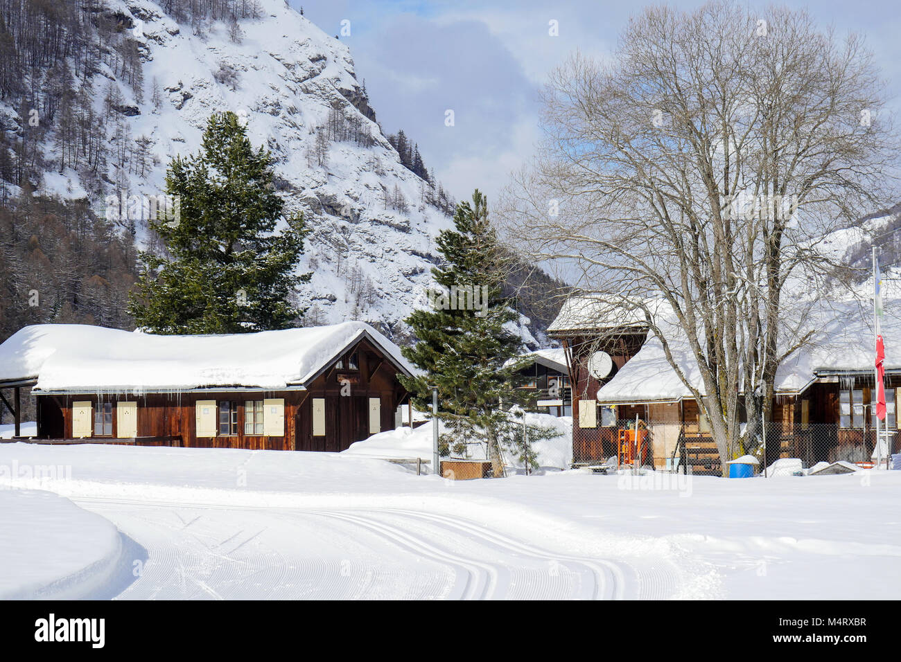 Allgemeine Ansicht, Les Hauderes, Herens Tal, Wallis, Schweiz Stockfoto