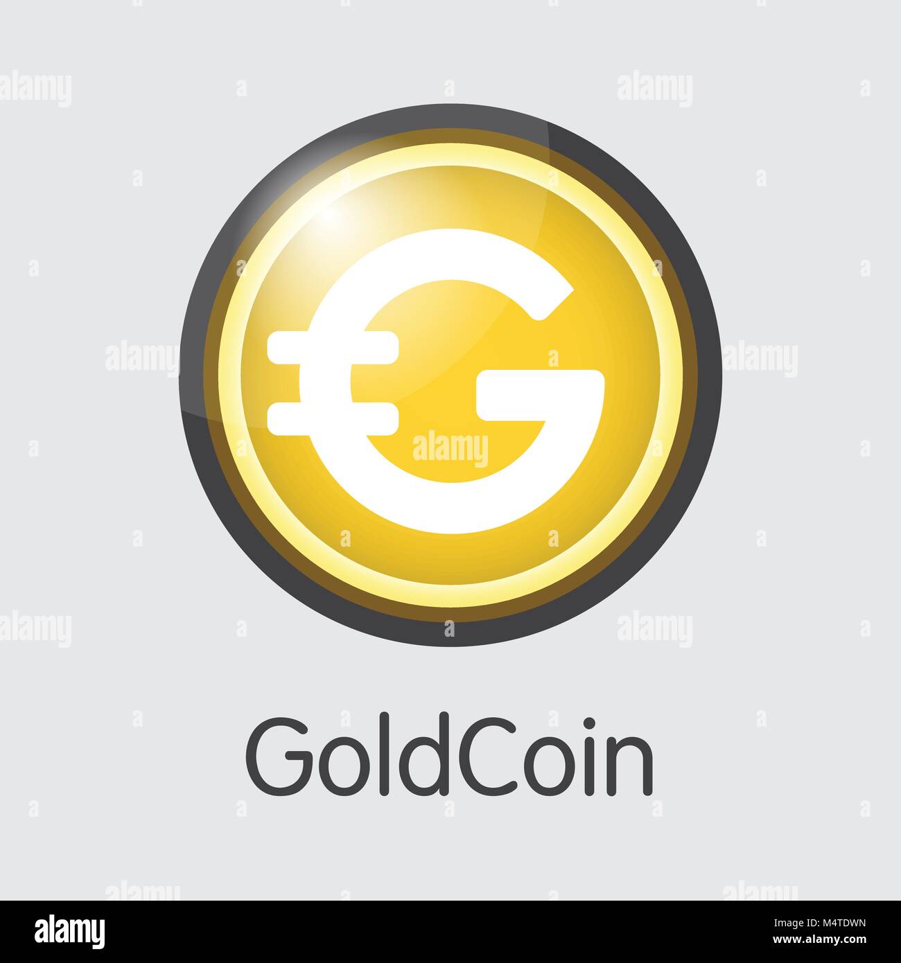 Goldcoin - digitale Währung Piktogramm. Stock Vektor