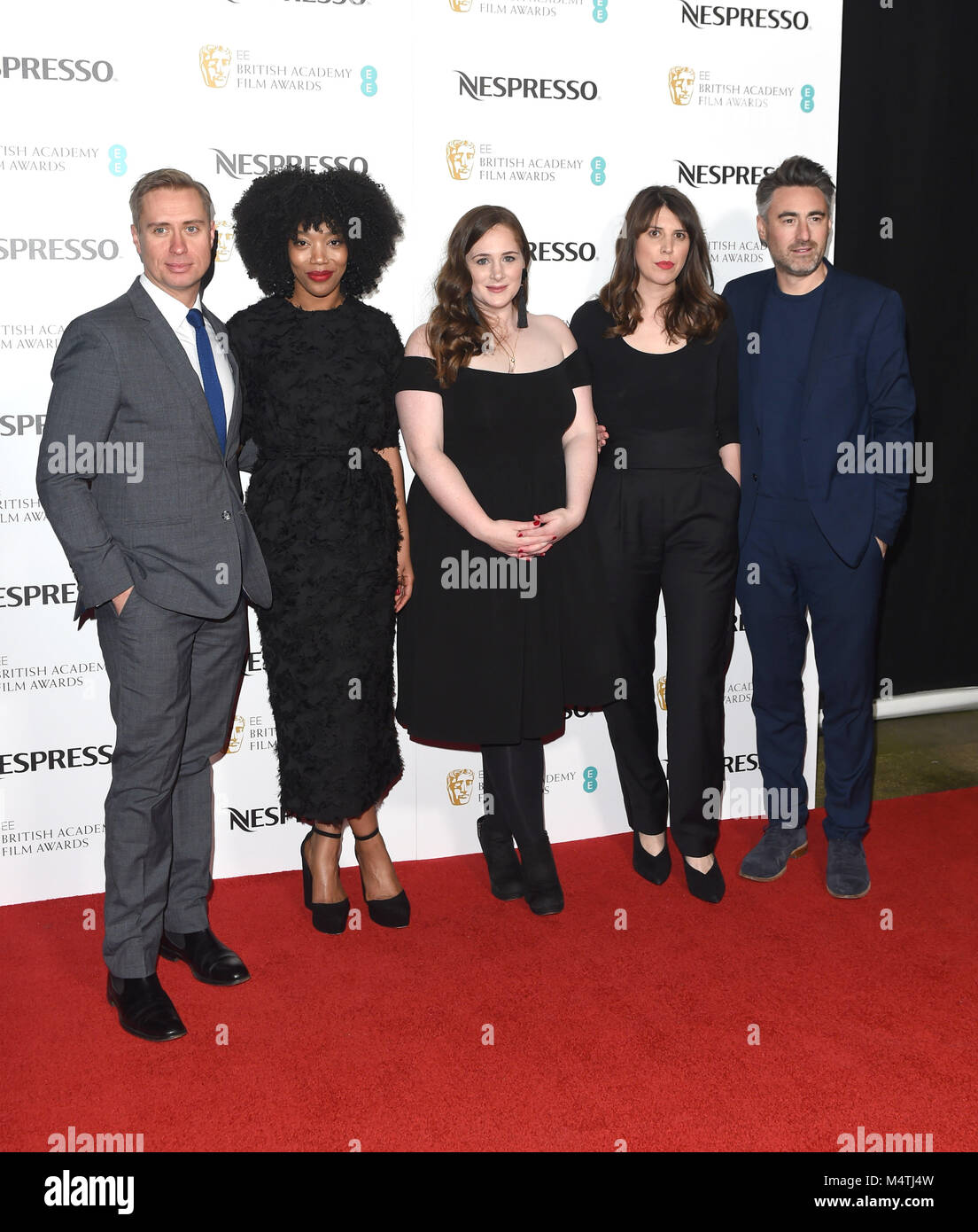 Foto muss Gutgeschrieben © Alpha Presse 079965 17/02/2018 Naomi Ackie Fodhla Cronin OReilly Alice Birke William Oldroyd Nespresso British Academy Film Awards 2018 BAFTA-Nominierungen Partei Kensington Palace London Stockfoto