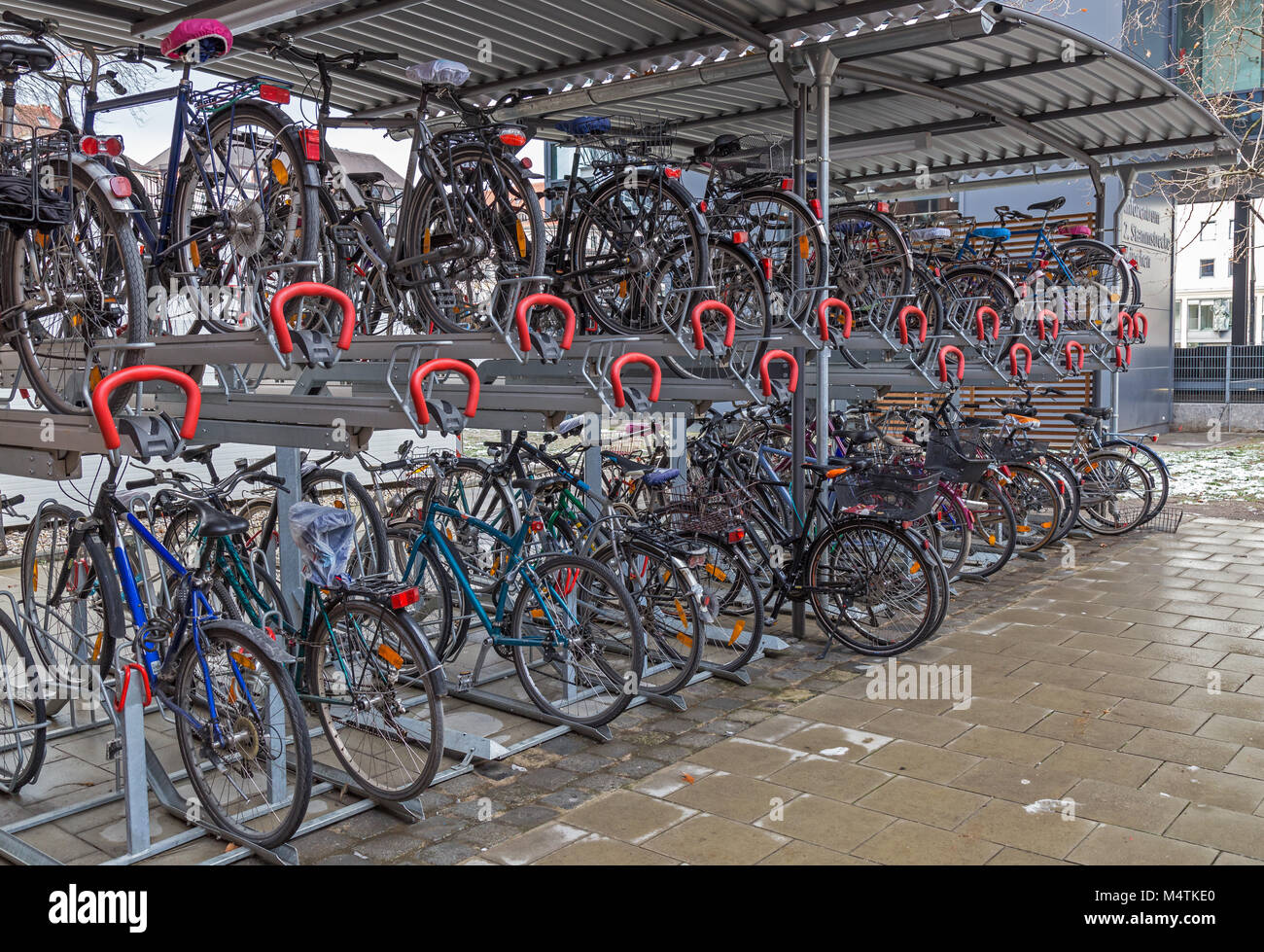 Fahrradgarage in München Stockfoto