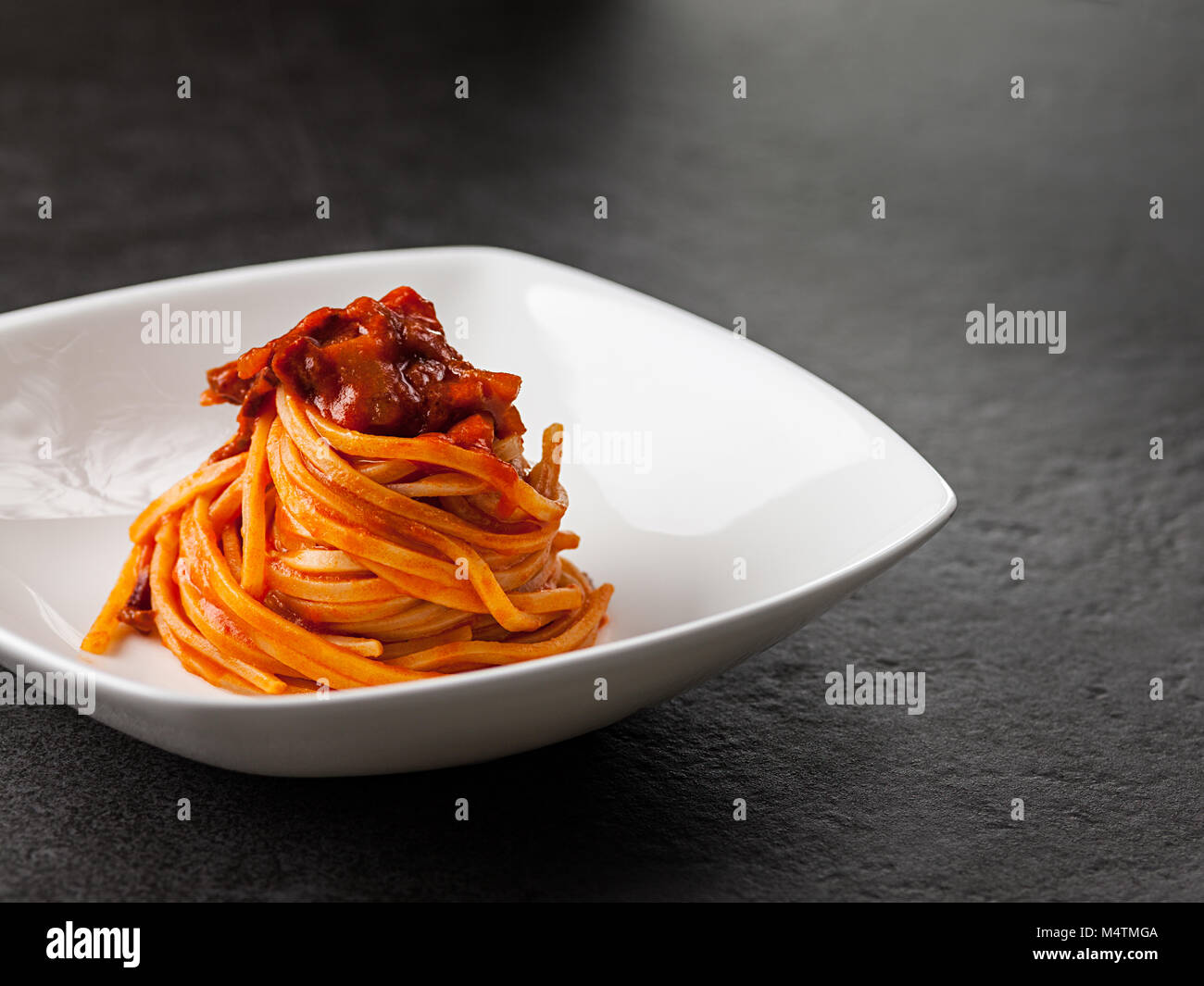 Traditionelle Amatriciana Pasta Stockfoto