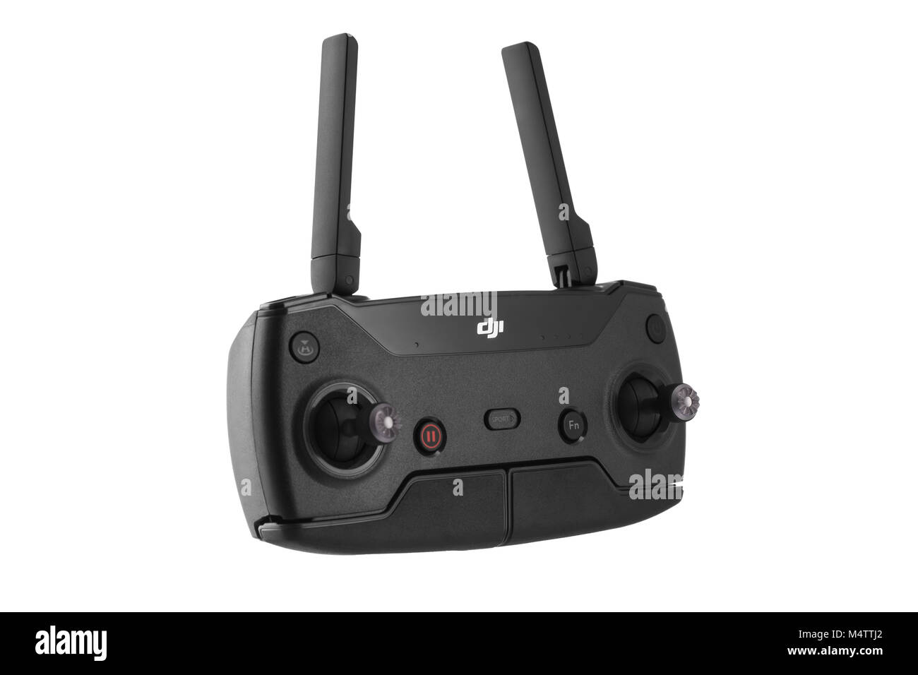 Varna, Bulgarien - 14. Februar 2018: Remote controler Der quadcopter Dji Funken, auf weissem isoliert Stockfoto