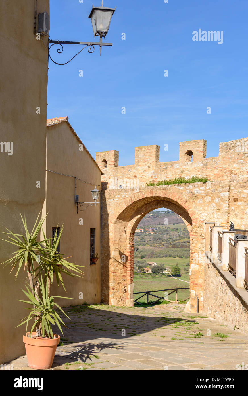 Die Mauern von Magliano in Toscana, Toskana, Italien Stockfoto