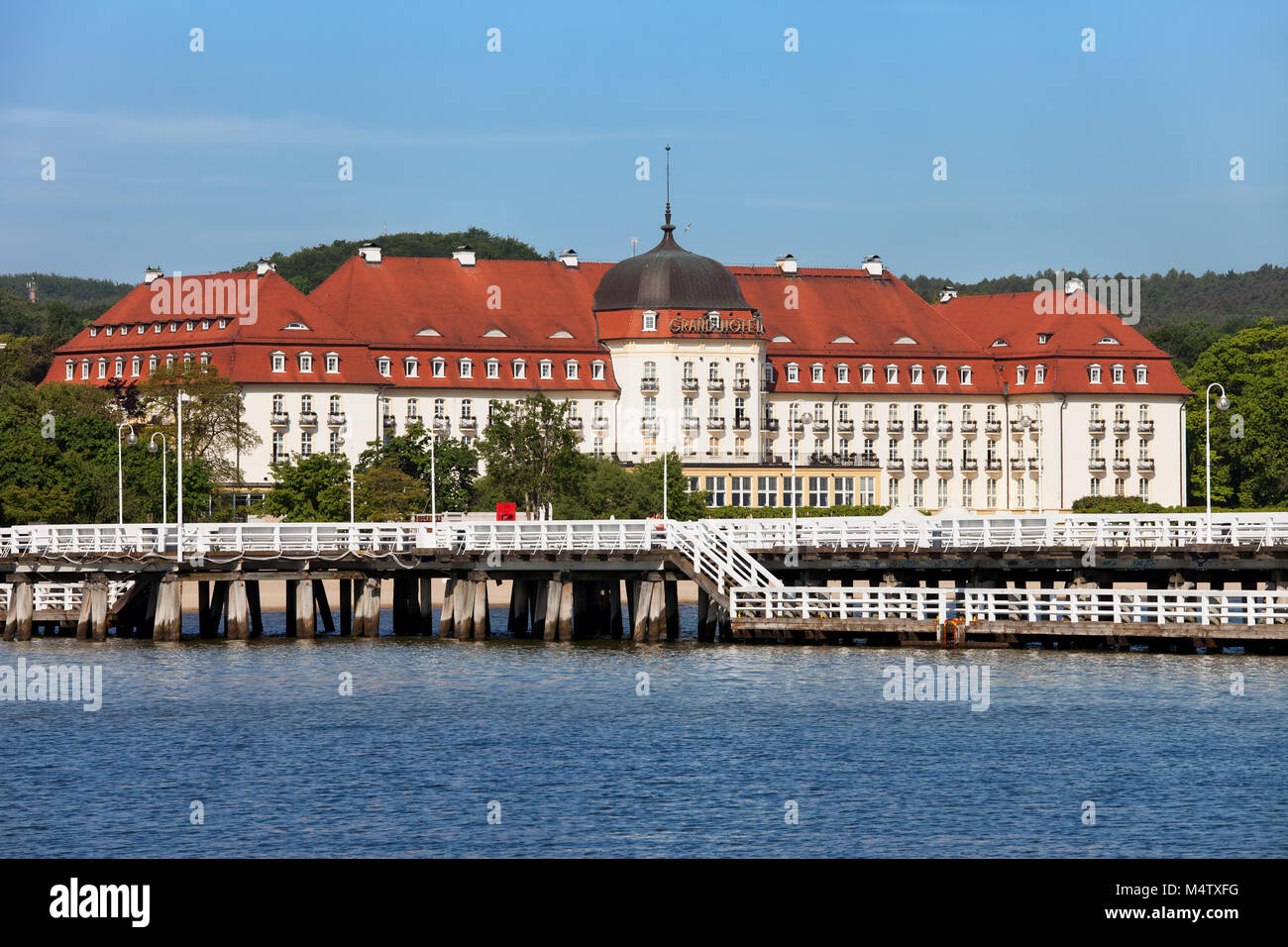 Sofitel Grand Hotel und Pier an der Ostsee in der Resort City von Sopot in Polen, Europa Stockfoto