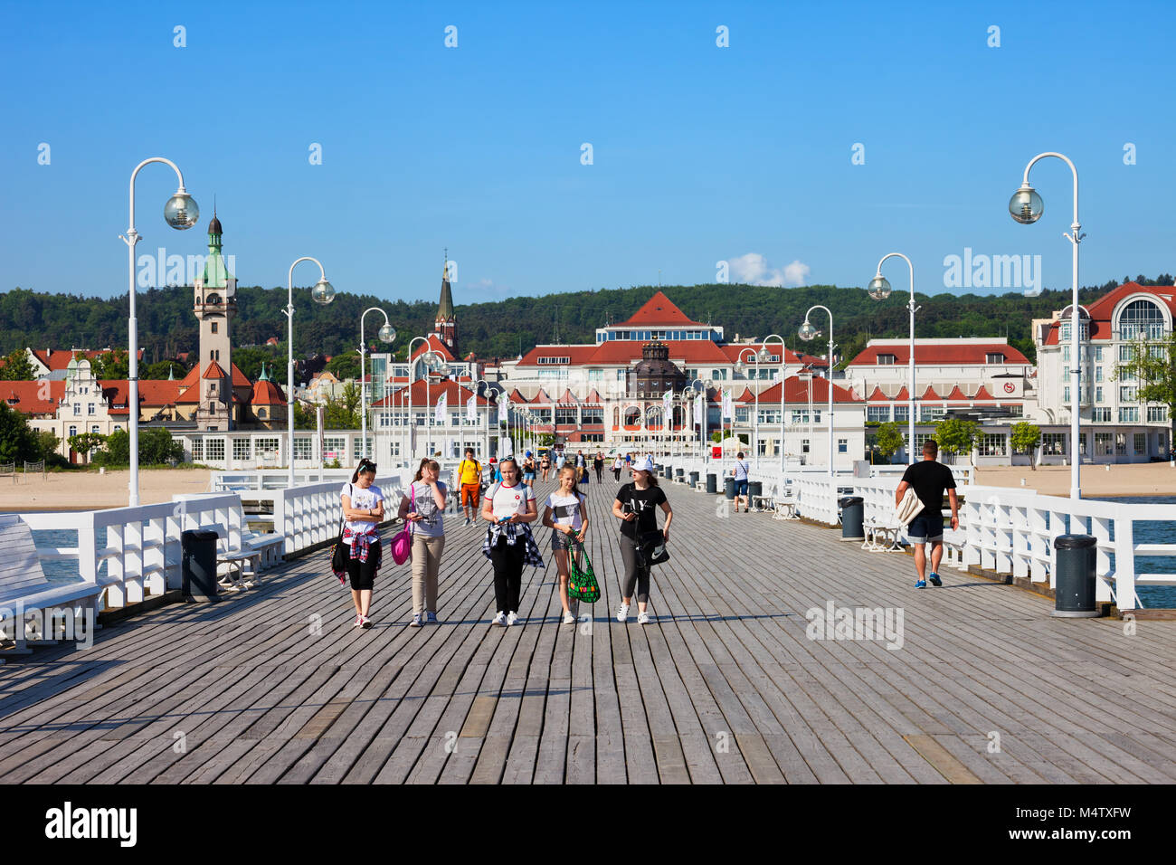 Pier in der Stadt Sopot an der Ostsee in Polen, Europa Stockfoto