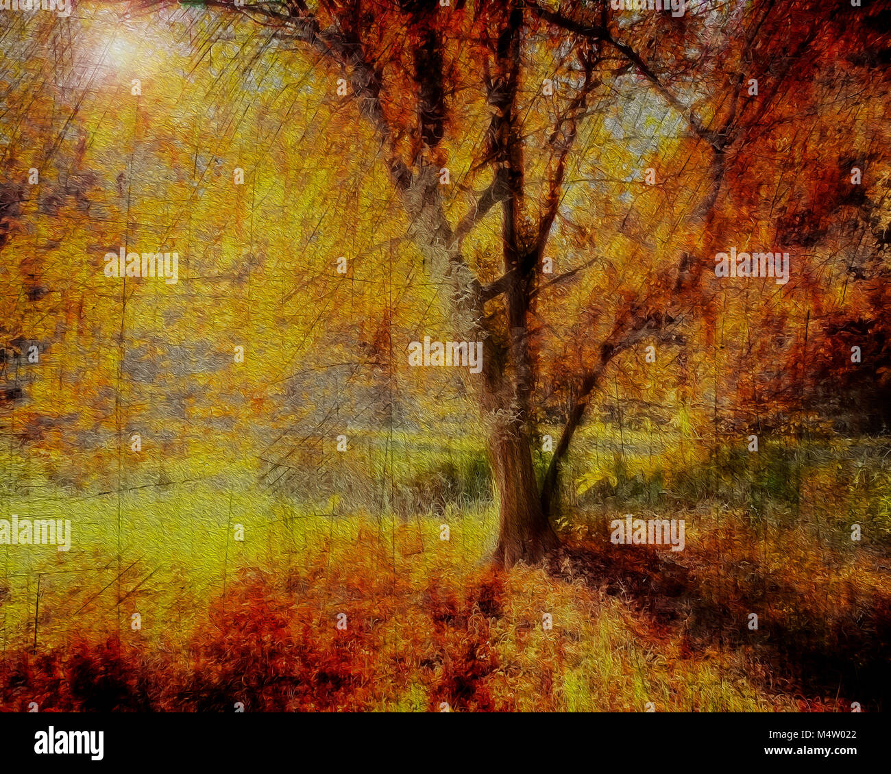 Bildende Kunst: herbstliches Szene Stockfoto