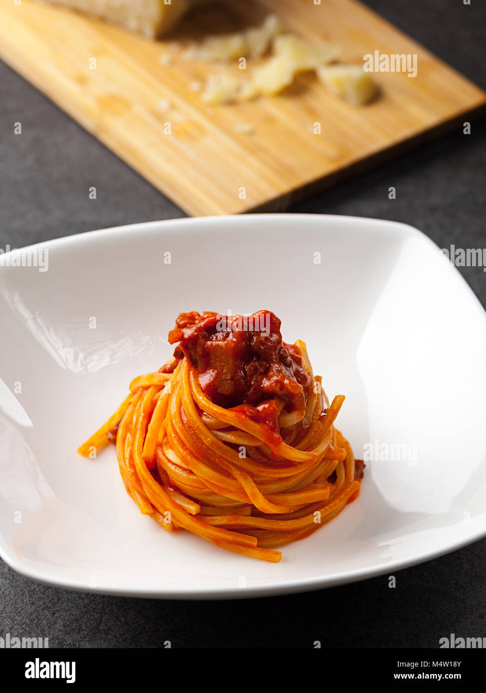 Traditionelle Amatriciana Pasta Stockfoto
