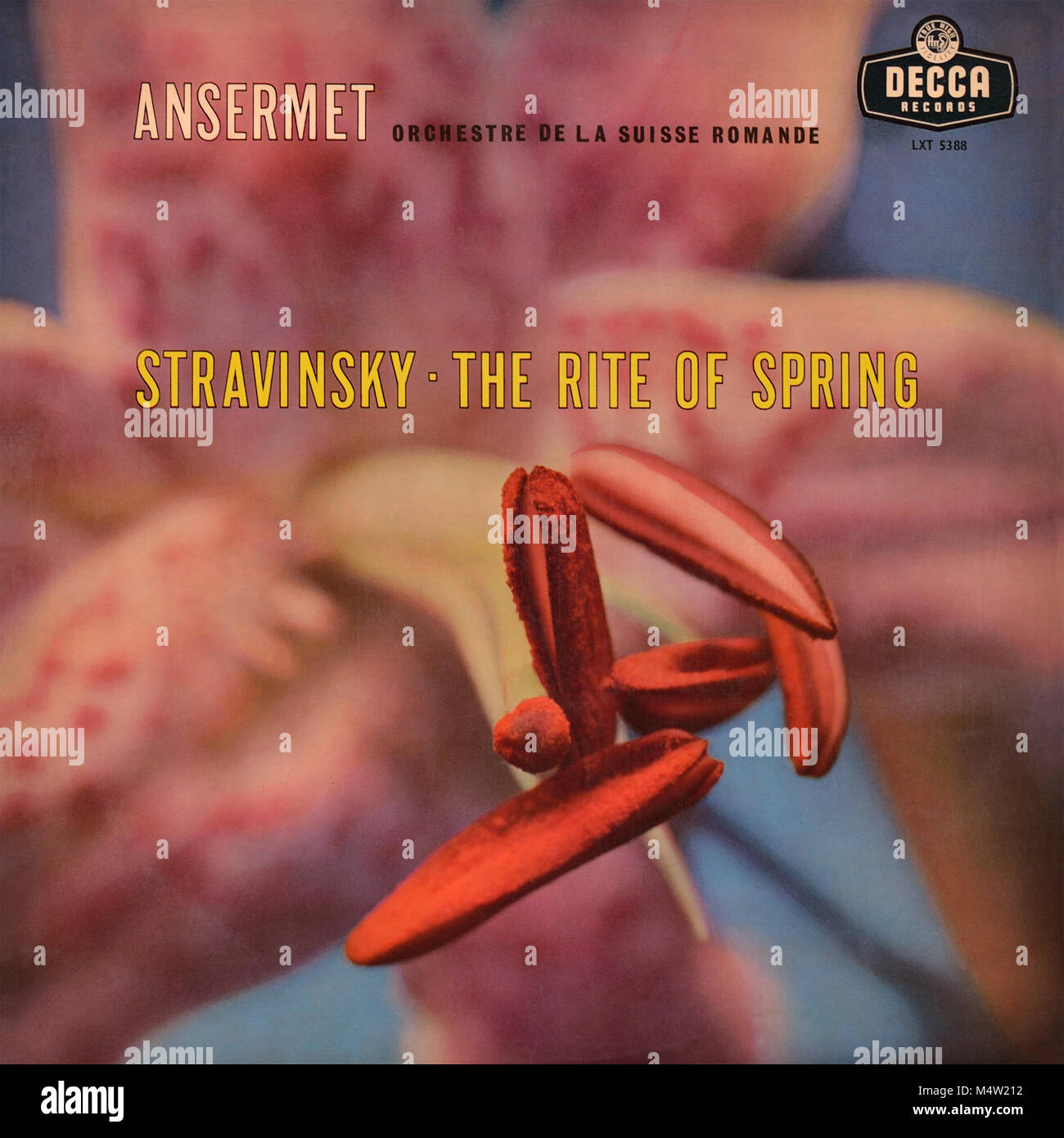 Strawinsky, Ansermet, L'Orchestre De La Suisse Romande - Original Vinyl Album Cover– The Rite of Spring - 1958 Stockfoto