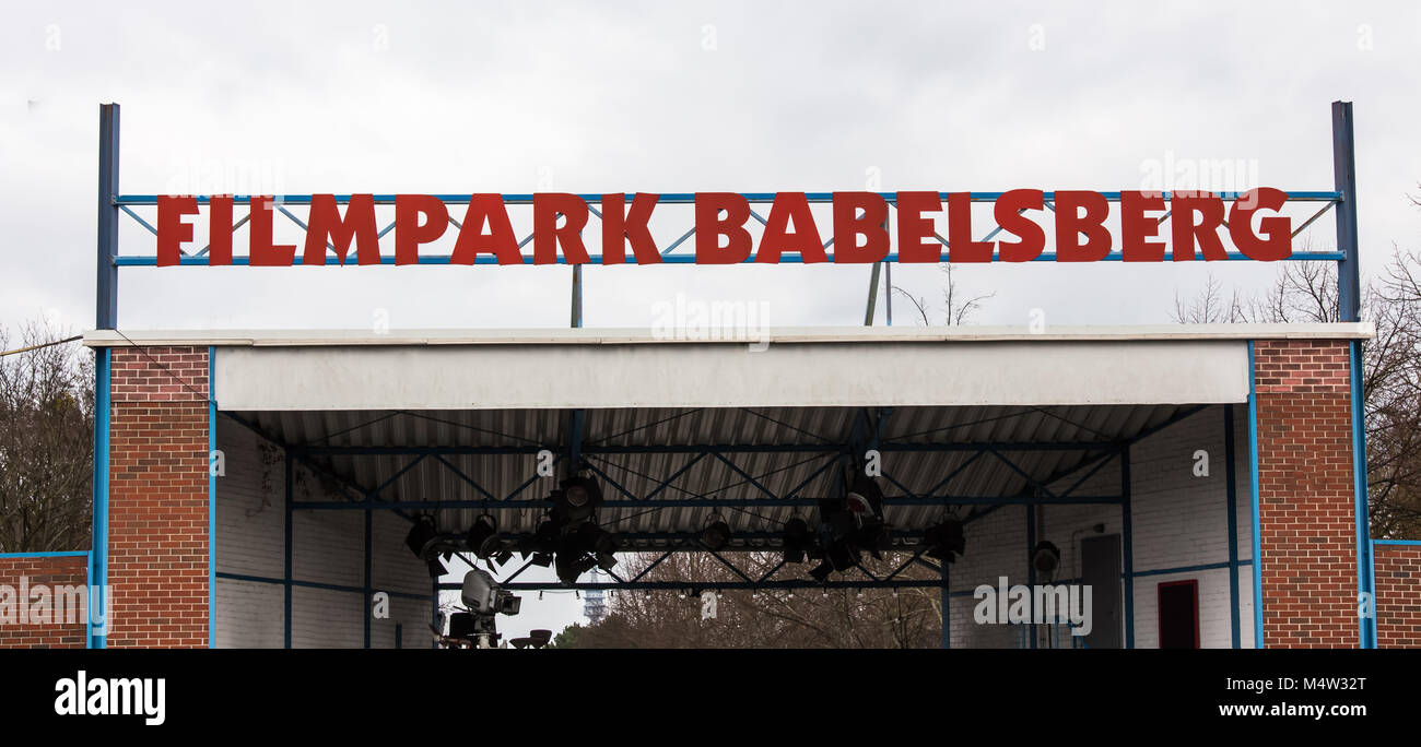 Movie Park Babelsberg Deutschland Zeichen Stockfoto