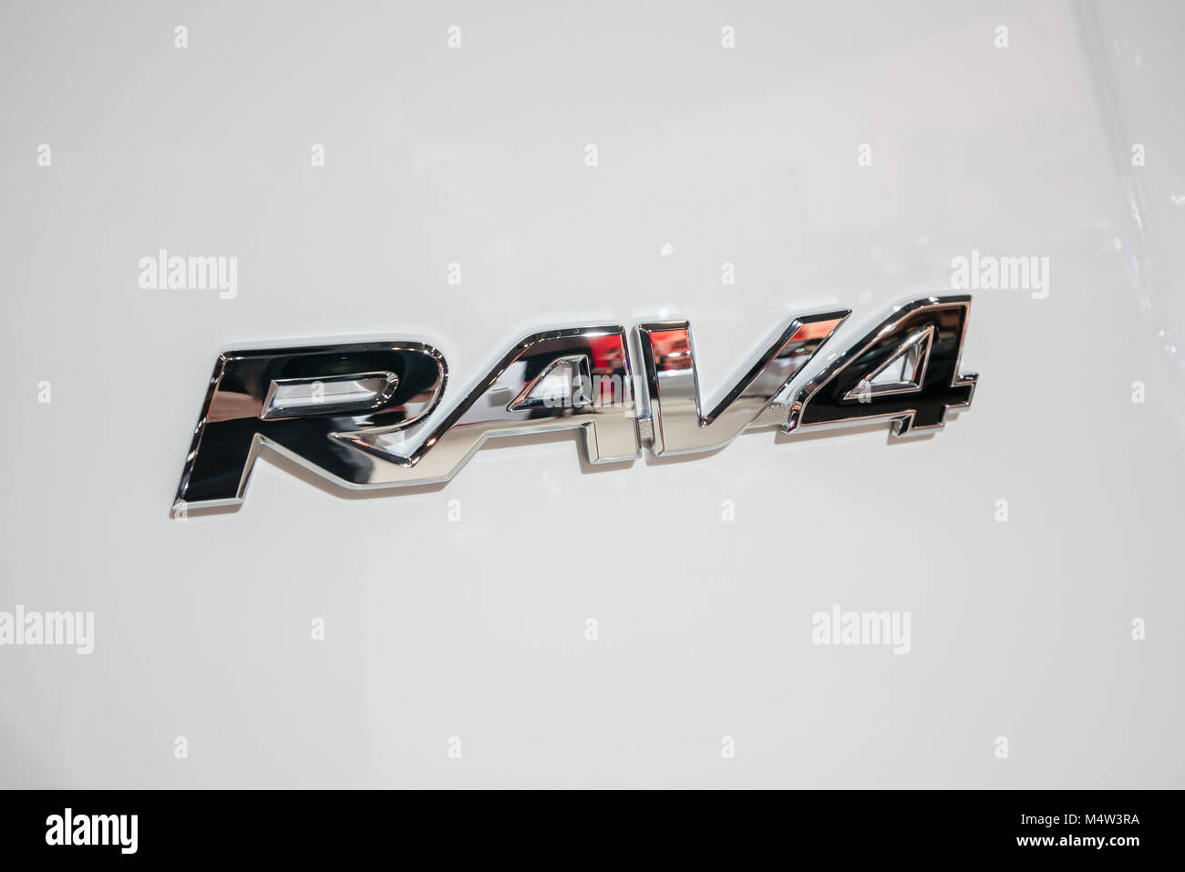 Nahaufnahme toyota rav4-Logo Stockfoto