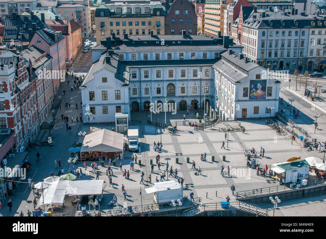 Luftaufnahme von Katarina Aufzug Södermalm in Stockholm. Die Stadt liegt auf 17 Inseln und oft das Venedig des Nordens genannt. Stockfoto