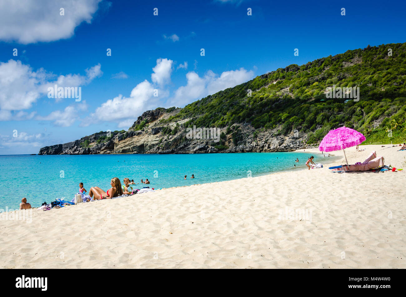 Fernbedienung und private Gouverneur Strand auf der französischen Karibikinsel Saint Barthélemy (St. Barts). Stockfoto
