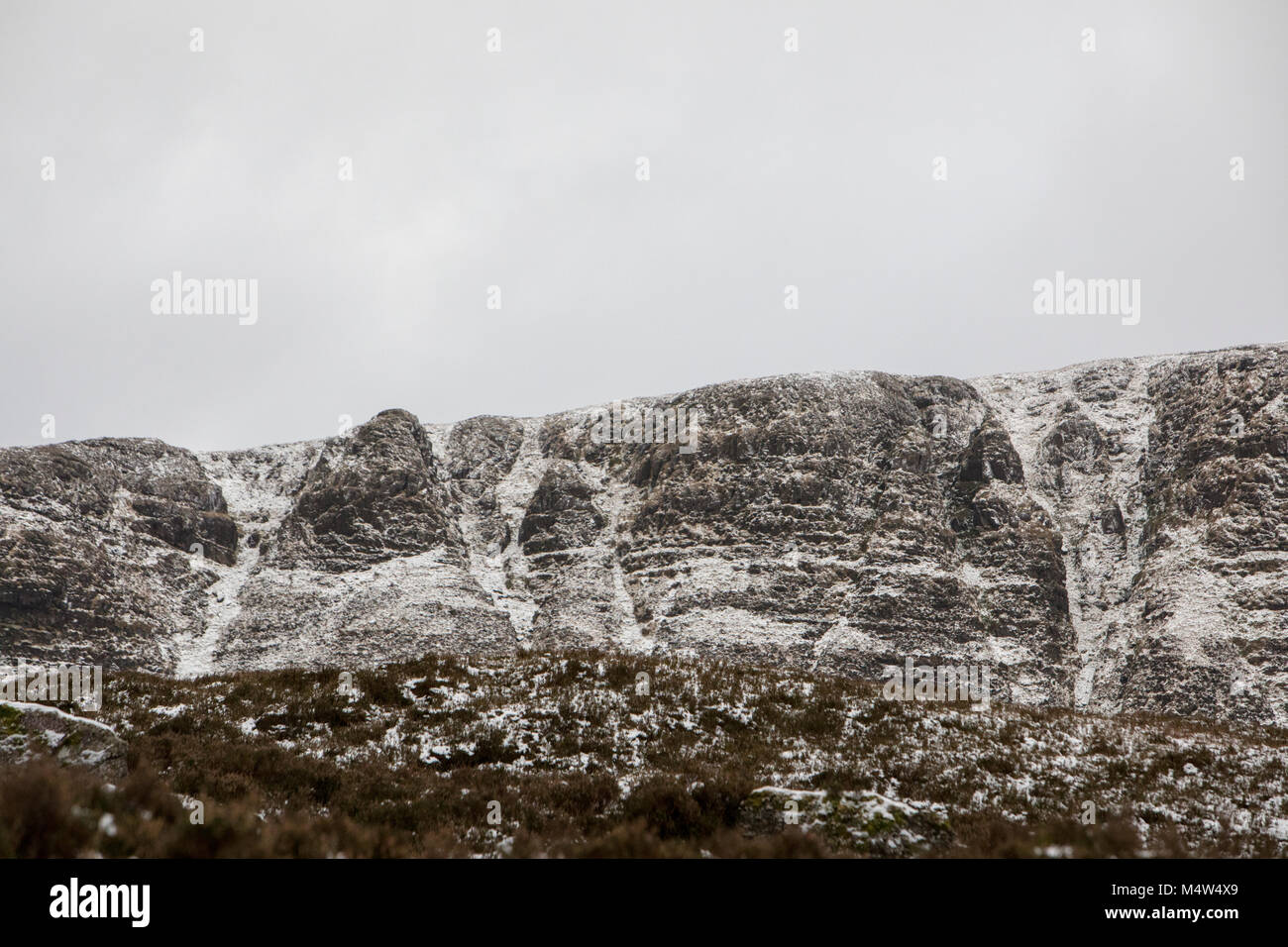 Schnee in Irlands Comeragh Mountains, County Waterford Februar 2018 Stockfoto