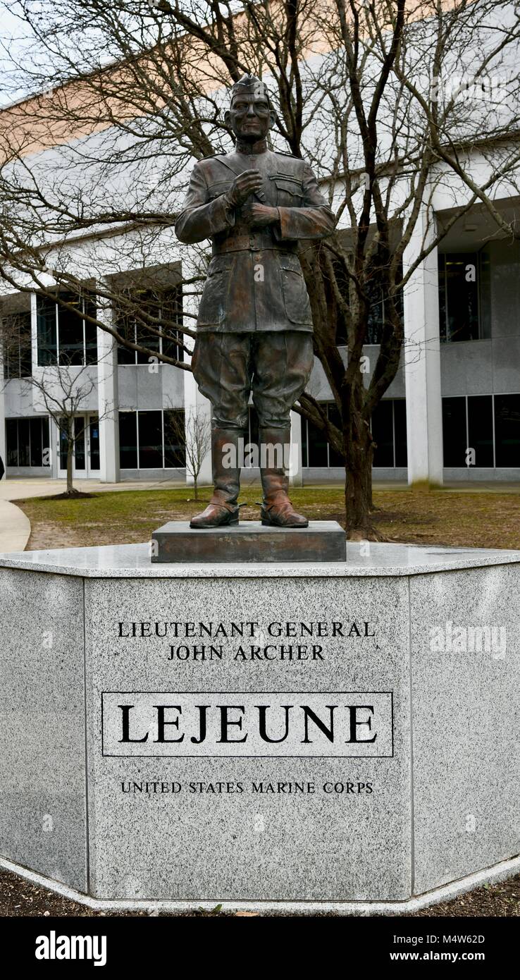 Generalleutnant John Archer Lejeune Statue an der United States Naval Academy, Annapois, MD, USA Stockfoto