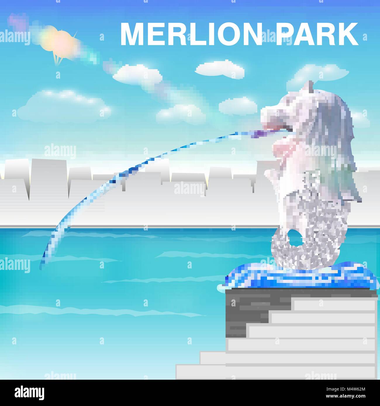 Merlion statue Symbol von Singapur Vector EPS 10. Stock Vektor
