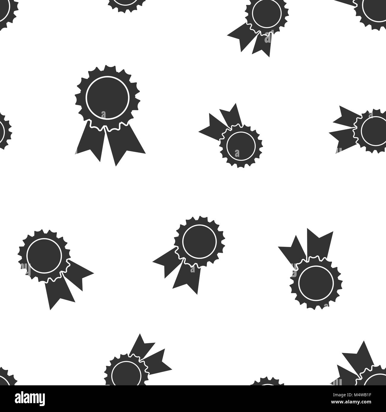 Abzeichen Medaille mit Band nahtlose Muster Hintergrund. Business Flat Vector Illustration. Award Ribbon Symbol Muster. Stock Vektor