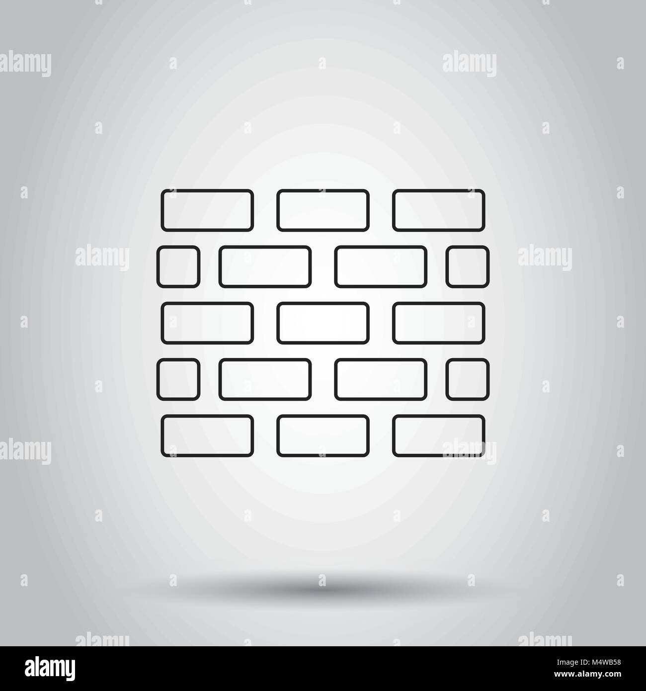 Wand Ziegel Stein Symbol. Vector Illustration auf isolierte Hintergrund. Business Konzept wand Piktogramm. Stock Vektor