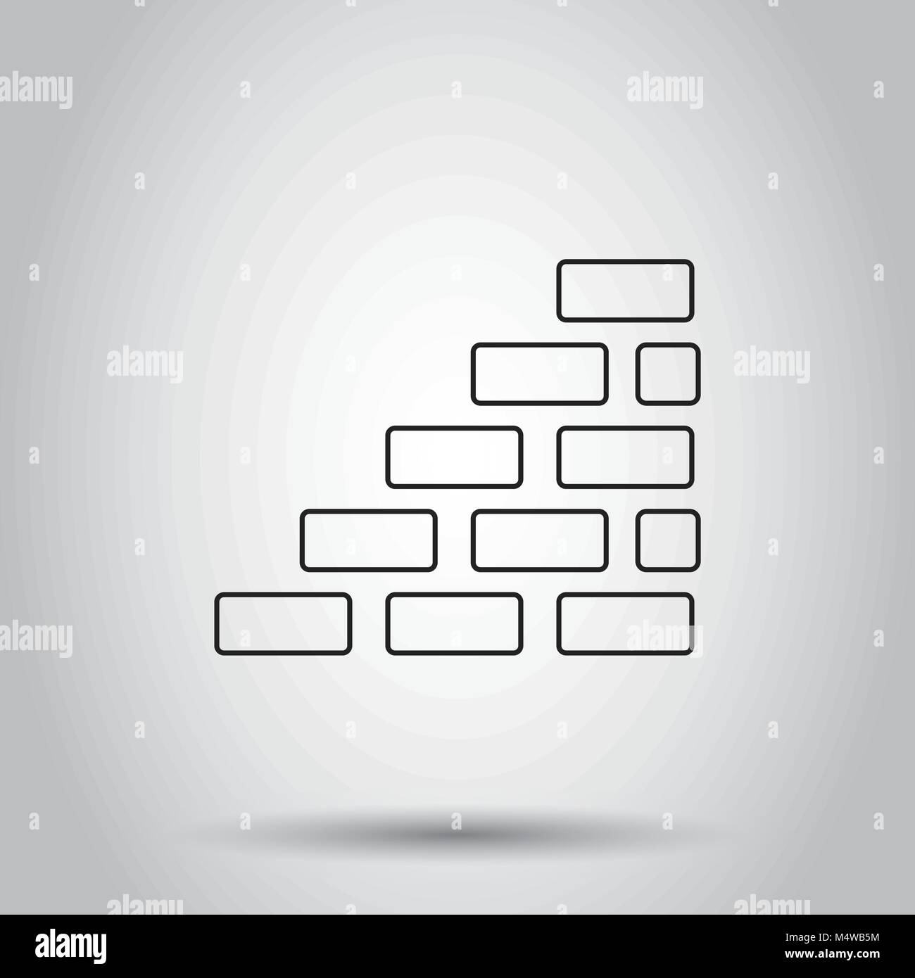 Wand Ziegel Stein Symbol. Vector Illustration auf isolierte Hintergrund. Business Konzept wand Piktogramm. Stock Vektor