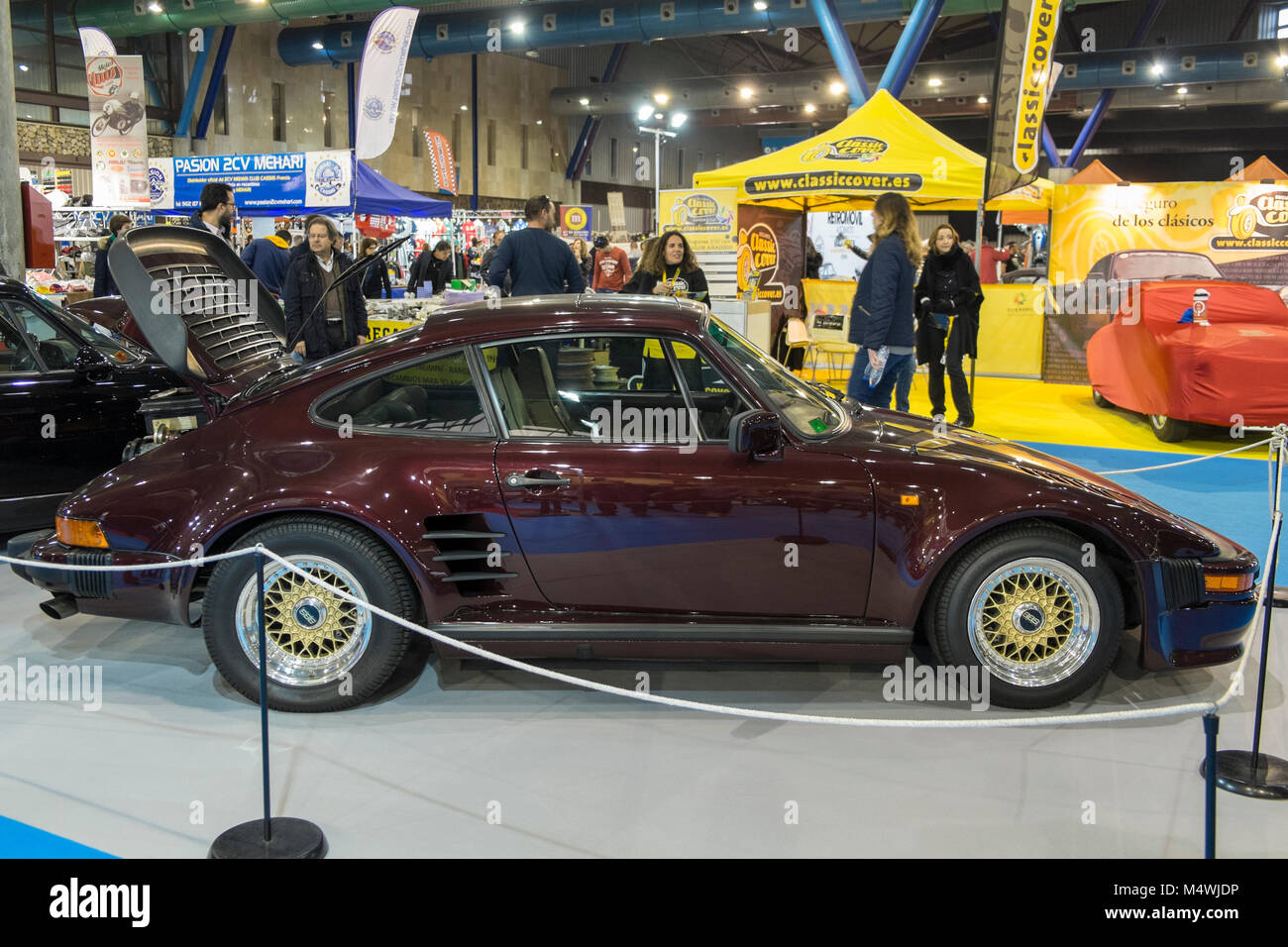 Porsche 911 (930) Flatnose, Retro Málaga 2018. Spanien. Stockfoto