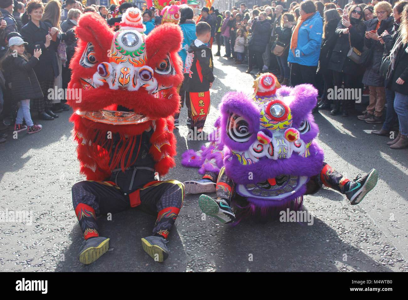 Das chinesische Neujahr feiern in London 2018 Credit: Alex Cavendish/Alamy leben Nachrichten Stockfoto