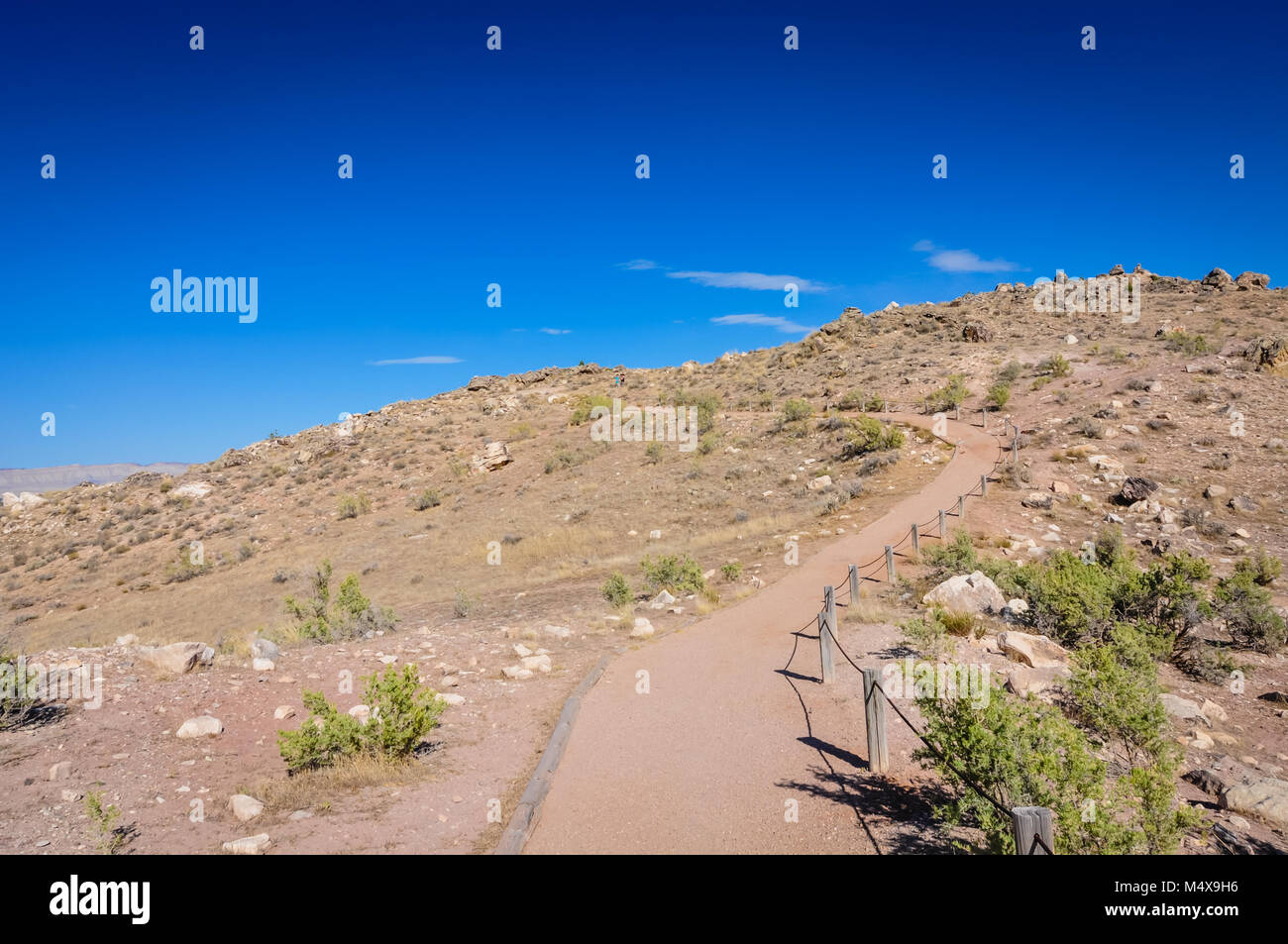 Schmutz weg in Felsen übersät Wüste bei Dinosaur Hügel in Colorado National Monument. Stockfoto