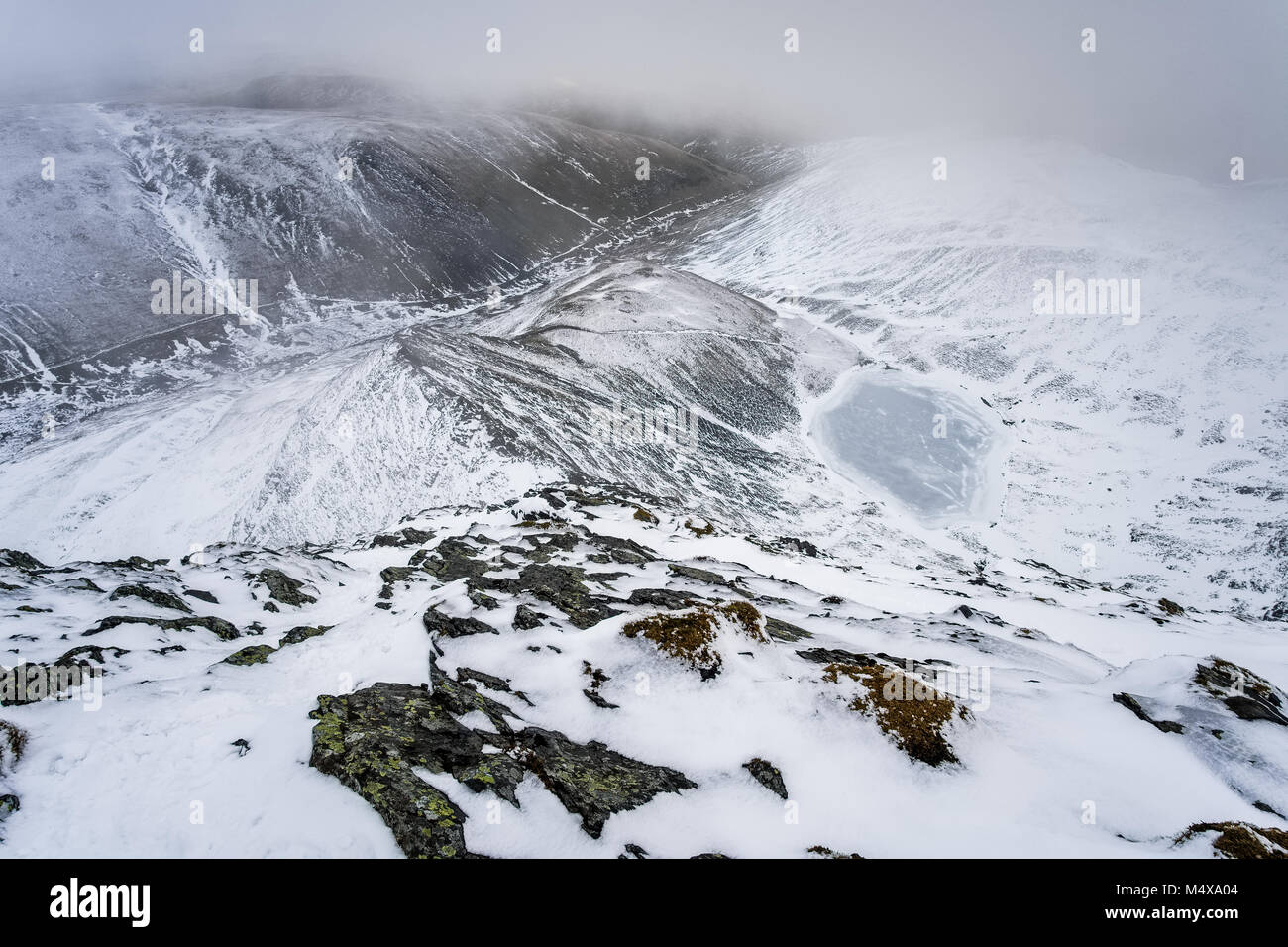 Mit Blick auf die scharfe Kante, Blencathra, englischen Lake District Stockfoto