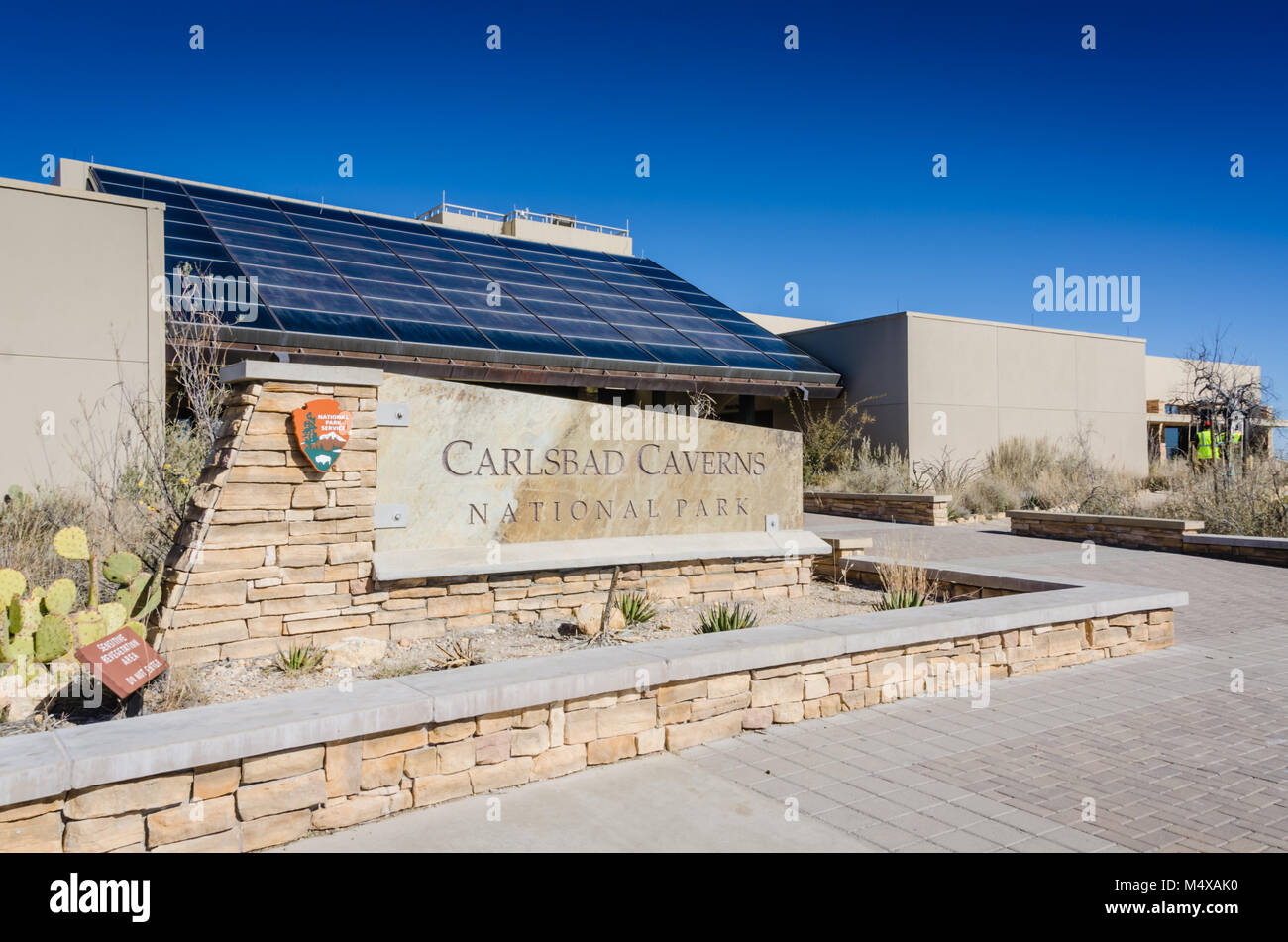 Carlsbad Caverns National Park liegt in der Chihuahuan Wüste im Süden von New Mexiko. Es verfügt über mehr als 100 Höhlen. Neben Informationen zu Park, t Stockfoto