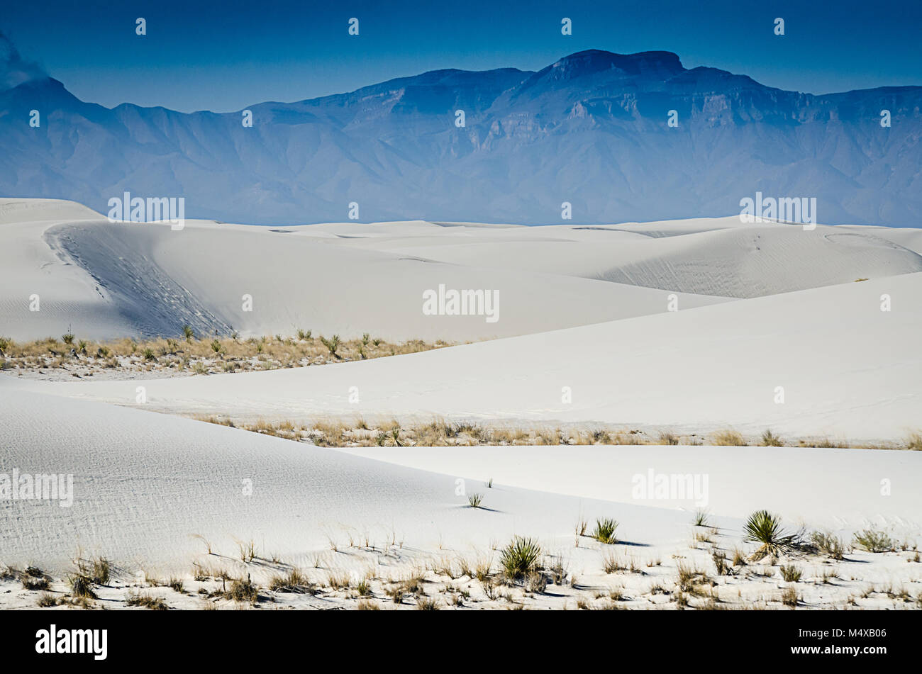 Diagnol Linien der Gips Sanddünen von Gebirge in New York gesichert. Stockfoto