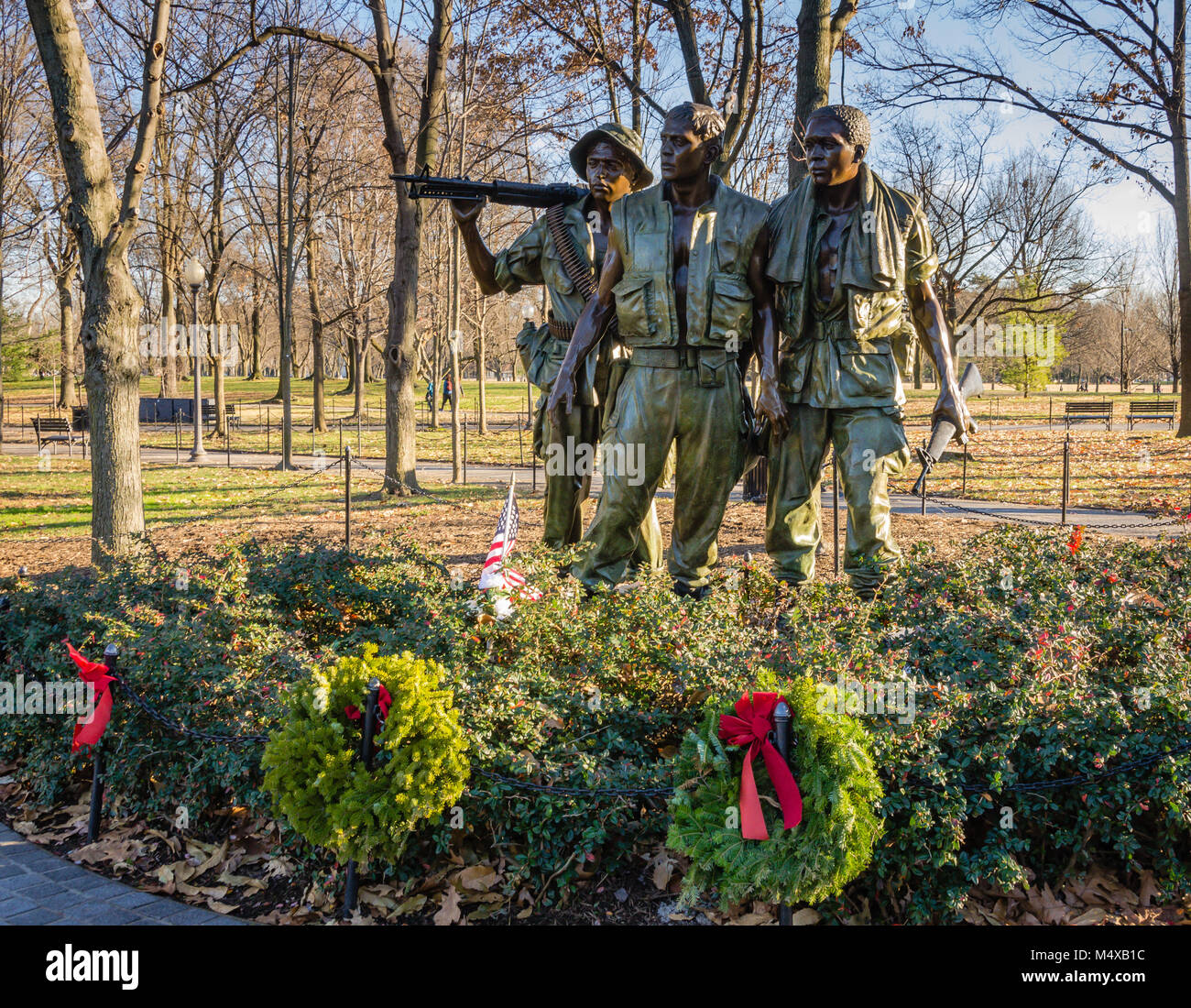 Die drei Soldaten ist eine Bronzestatue auf der National Mall in Washington, DC, im Gedenken an die Vietnam Krieg. Stockfoto